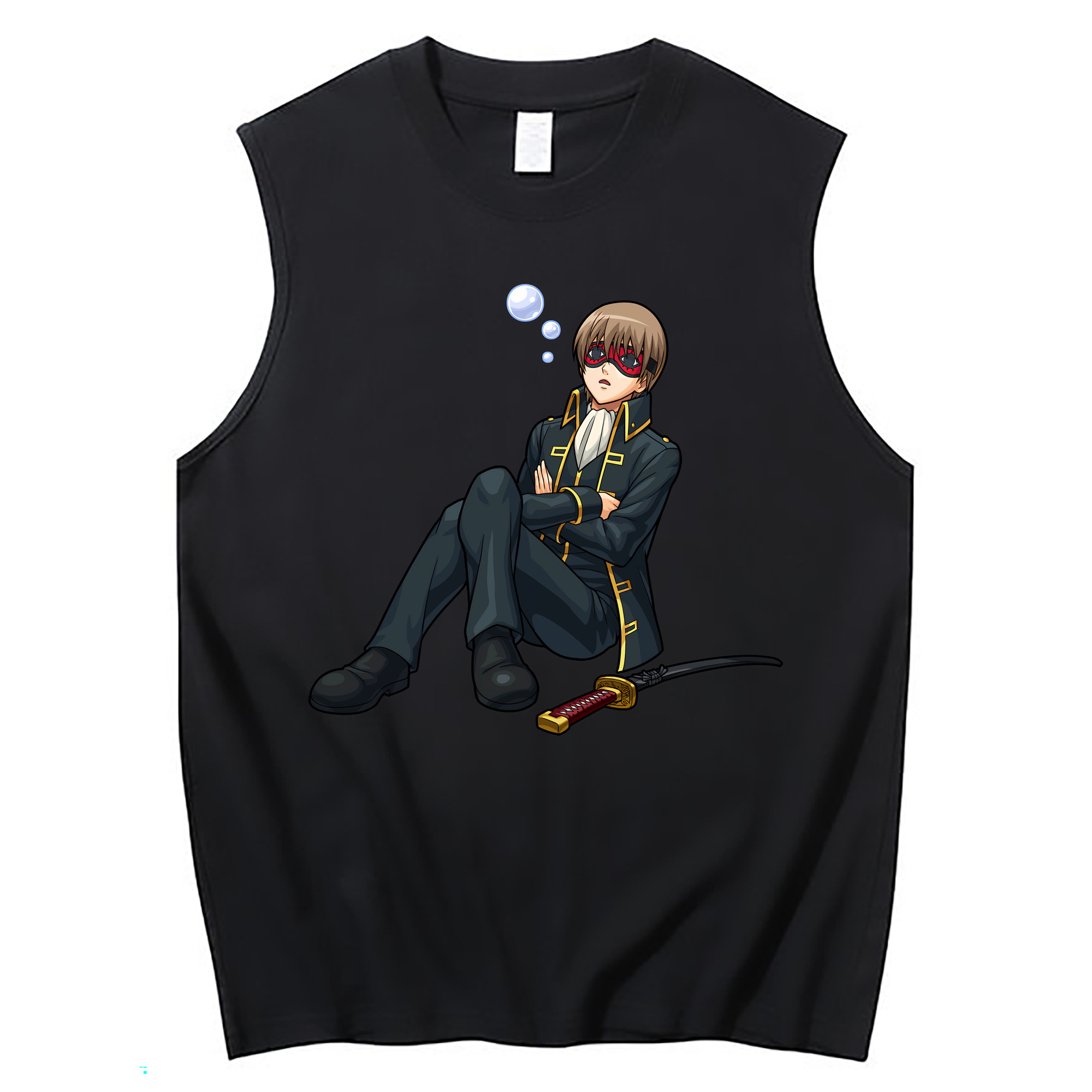 （画像用） ぎんたま 坂田銀時（さかたぎんとき） 神楽 志村新八（しむら しんぱち） GINTAMA Sakata Gintoki Kagura Shimura Shinpachi コットン100％タンクトップ（フロントプリント）