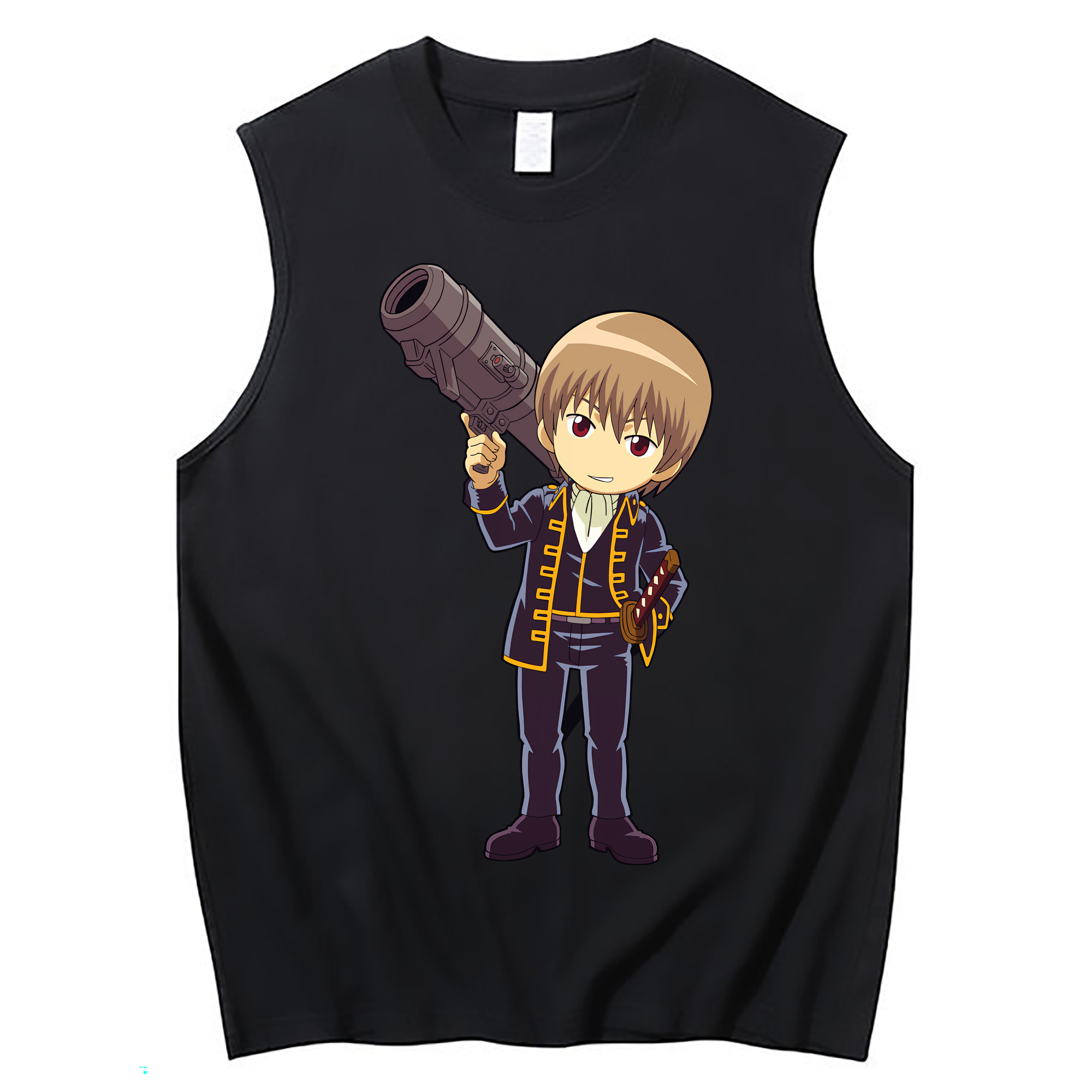 （画像用） ぎんたま 坂田銀時（さかたぎんとき） 神楽 志村新八（しむら しんぱち） GINTAMA Sakata Gintoki Kagura Shimura Shinpachi コットン100％タンクトップ（フロントプリント）
