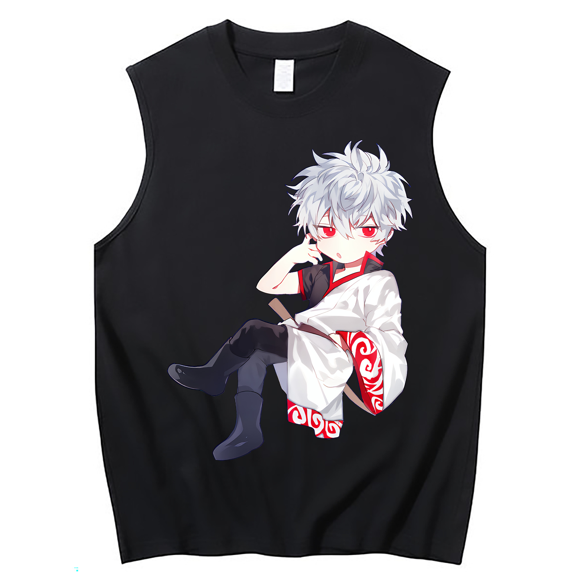 （画像用） ぎんたま 坂田銀時（さかたぎんとき） 神楽 志村新八（しむら しんぱち） GINTAMA Sakata Gintoki Kagura Shimura Shinpachi コットン100％タンクトップ（フロントプリント）