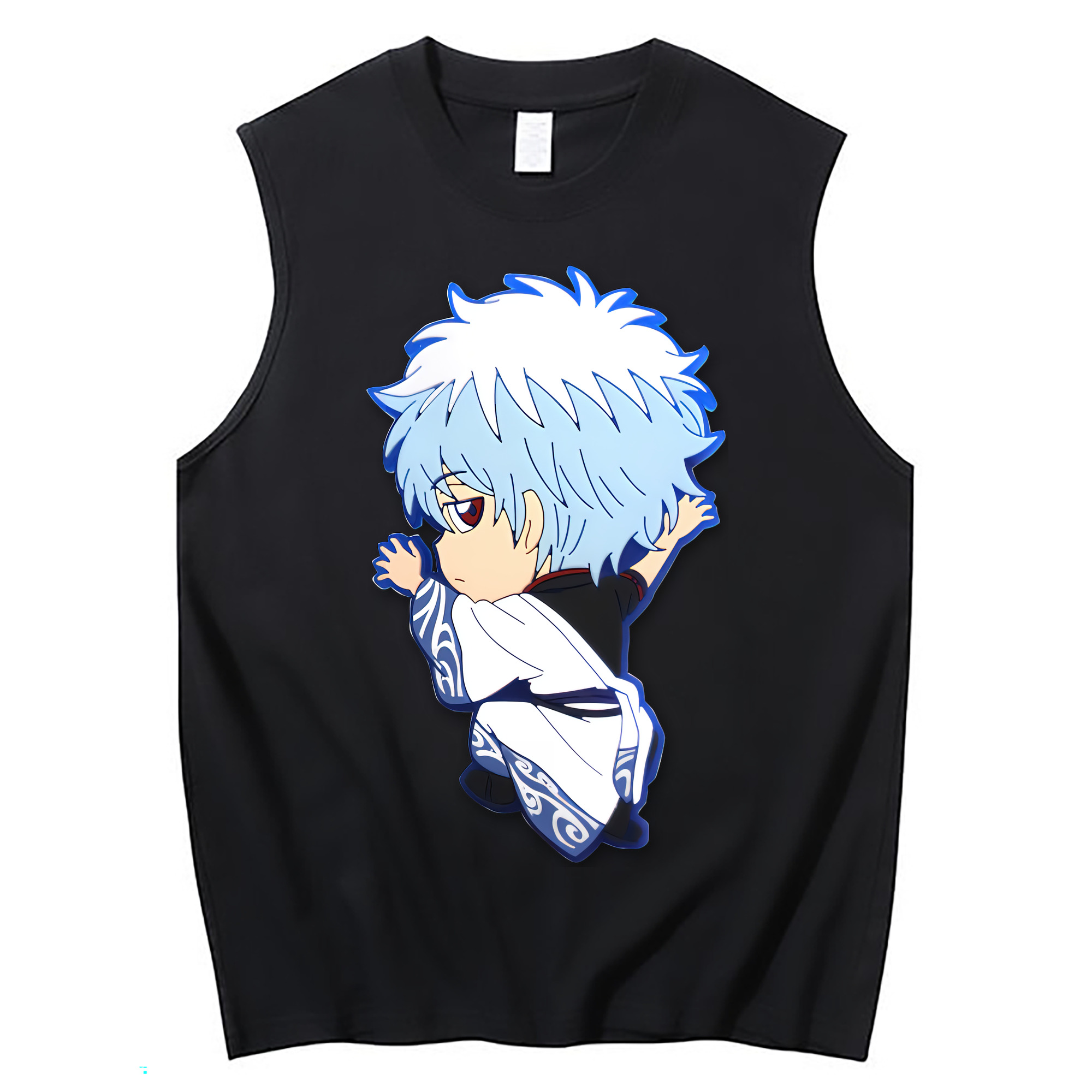 （画像用） ぎんたま 坂田銀時（さかたぎんとき） 神楽 志村新八（しむら しんぱち） GINTAMA Sakata Gintoki Kagura Shimura Shinpachi コットン100％タンクトップ（フロントプリント）