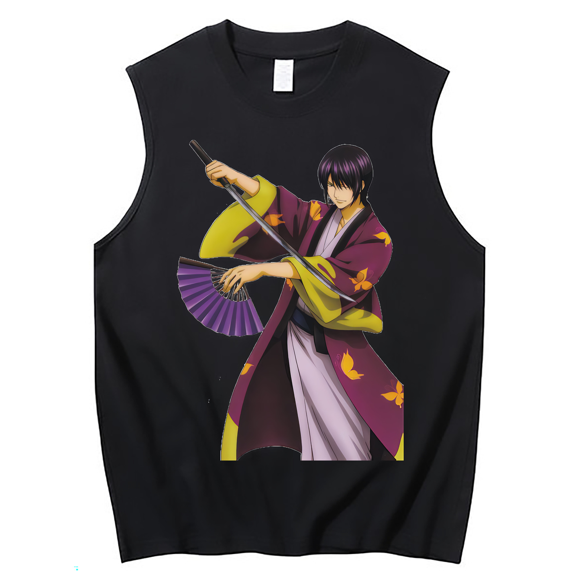 （画像用） ぎんたま 坂田銀時（さかたぎんとき） 神楽 志村新八（しむら しんぱち） GINTAMA Sakata Gintoki Kagura Shimura Shinpachi コットン100％タンクトップ（フロントプリント）