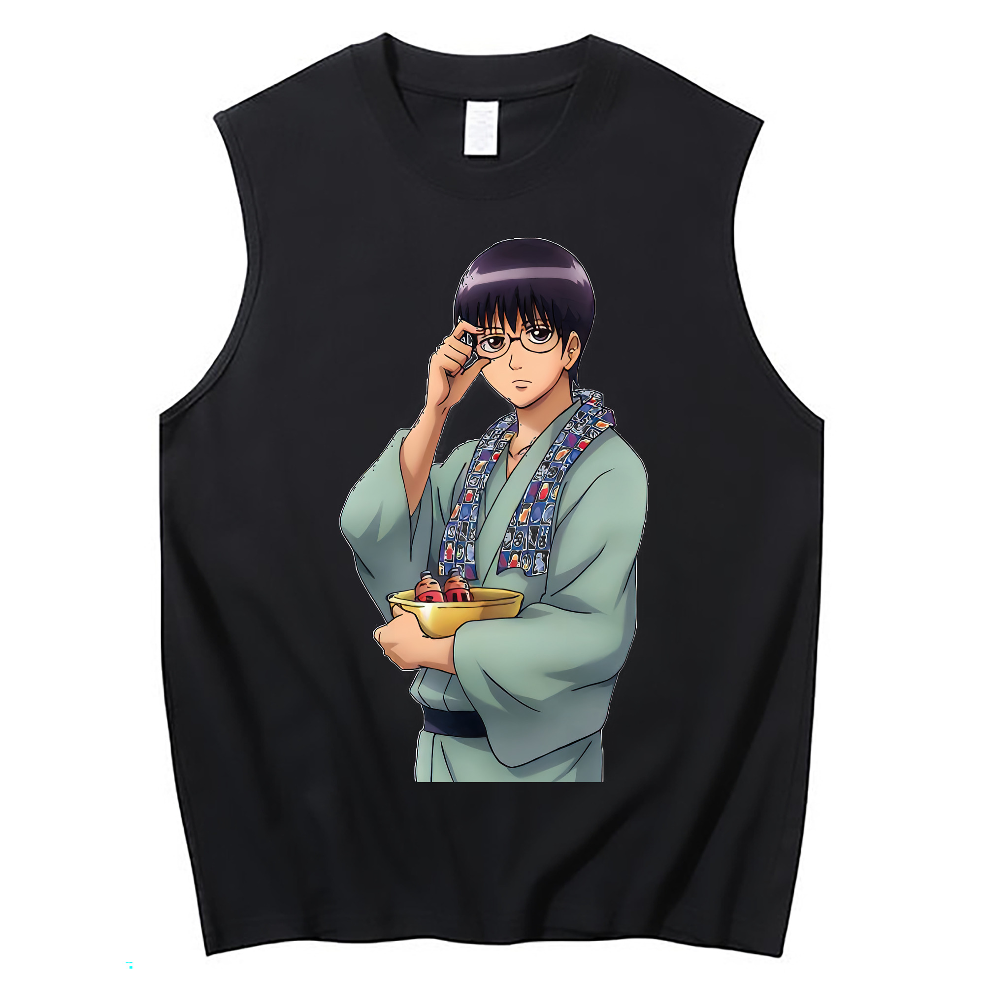 （画像用） ぎんたま 坂田銀時（さかたぎんとき） 神楽 志村新八（しむら しんぱち） GINTAMA Sakata Gintoki Kagura Shimura Shinpachi コットン100％タンクトップ（フロントプリント）
