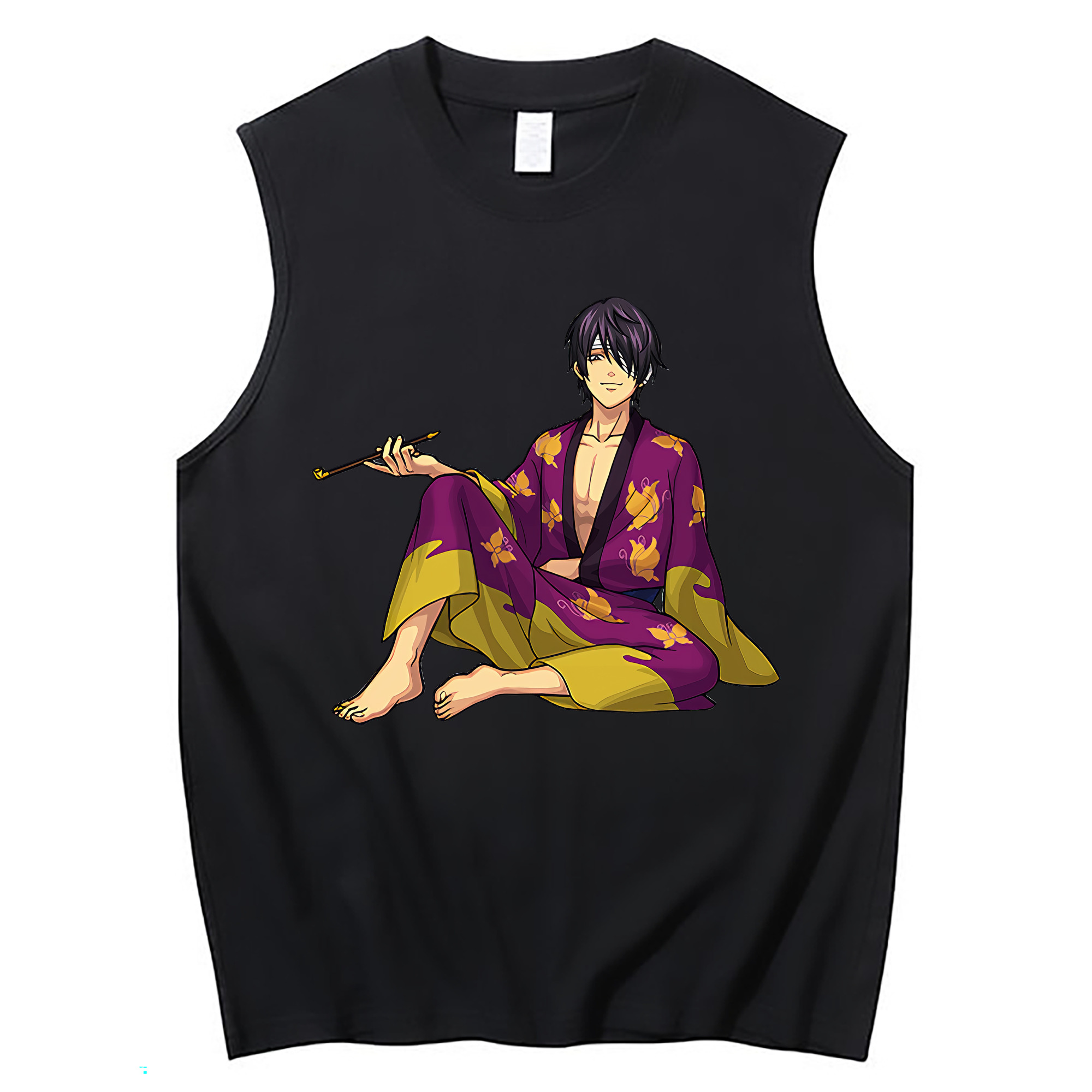 （画像用） ぎんたま 坂田銀時（さかたぎんとき） 神楽 志村新八（しむら しんぱち） GINTAMA Sakata Gintoki Kagura Shimura Shinpachi コットン100％タンクトップ（フロントプリント）