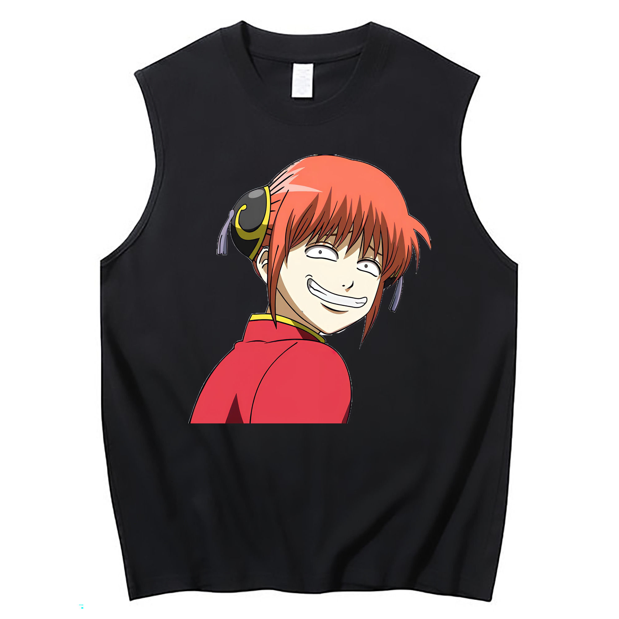 （画像用） ぎんたま 坂田銀時（さかたぎんとき） 神楽 志村新八（しむら しんぱち） GINTAMA Sakata Gintoki Kagura Shimura Shinpachi コットン100％タンクトップ（フロントプリント）