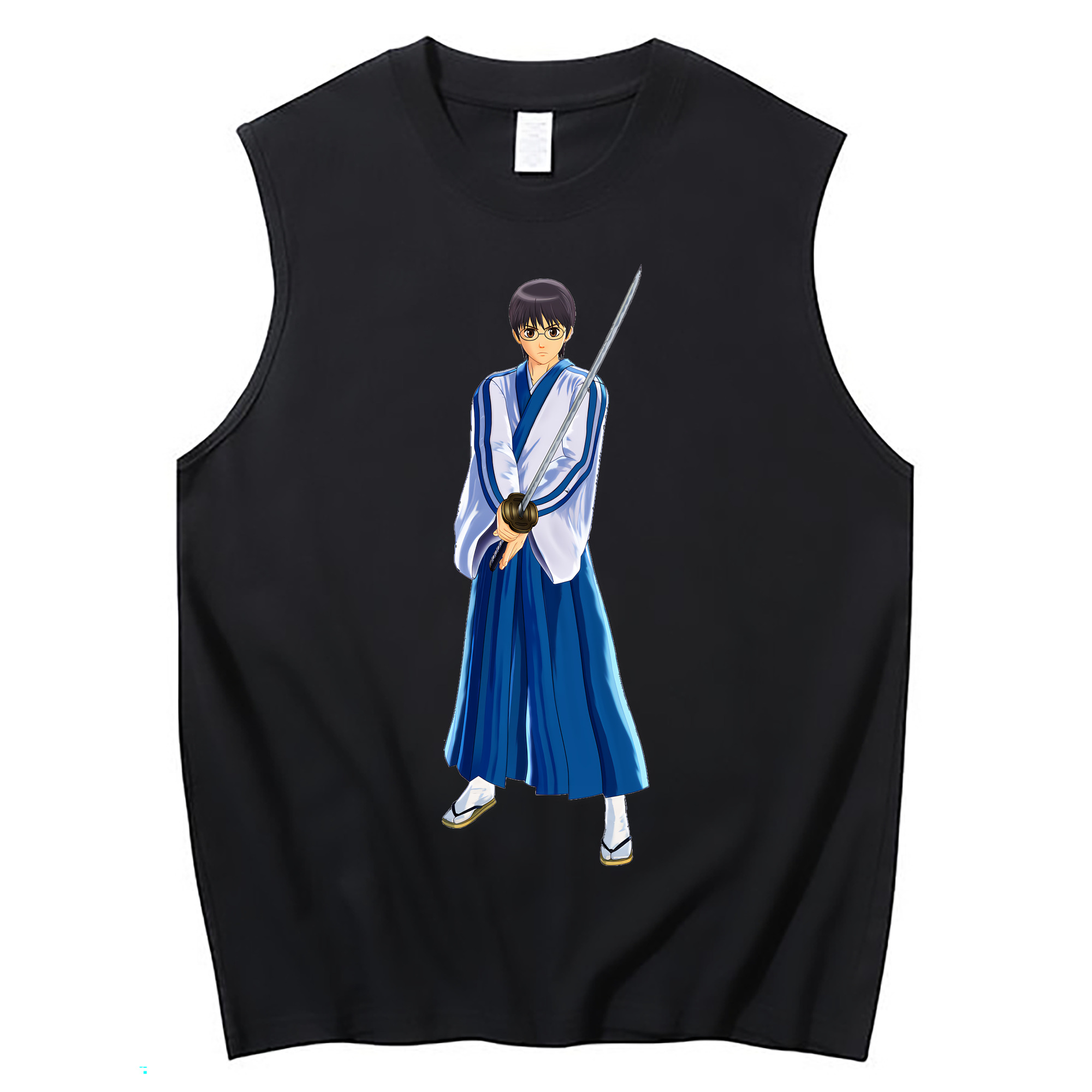（画像用） ぎんたま 坂田銀時（さかたぎんとき） 神楽 志村新八（しむら しんぱち） GINTAMA Sakata Gintoki Kagura Shimura Shinpachi コットン100％タンクトップ（フロントプリント）