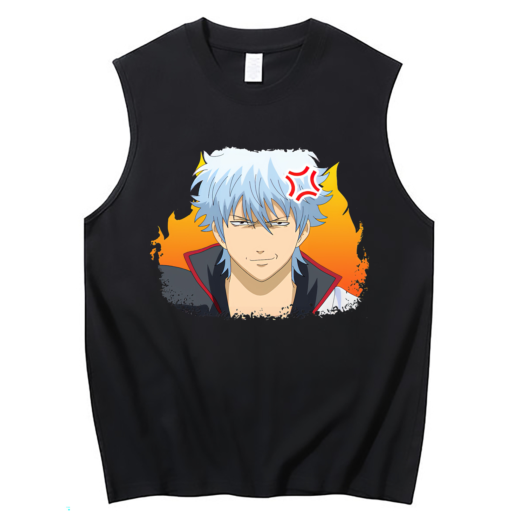 （画像用） ぎんたま 坂田銀時（さかたぎんとき） 神楽 志村新八（しむら しんぱち） GINTAMA Sakata Gintoki Kagura Shimura Shinpachi コットン100％タンクトップ（フロントプリント）