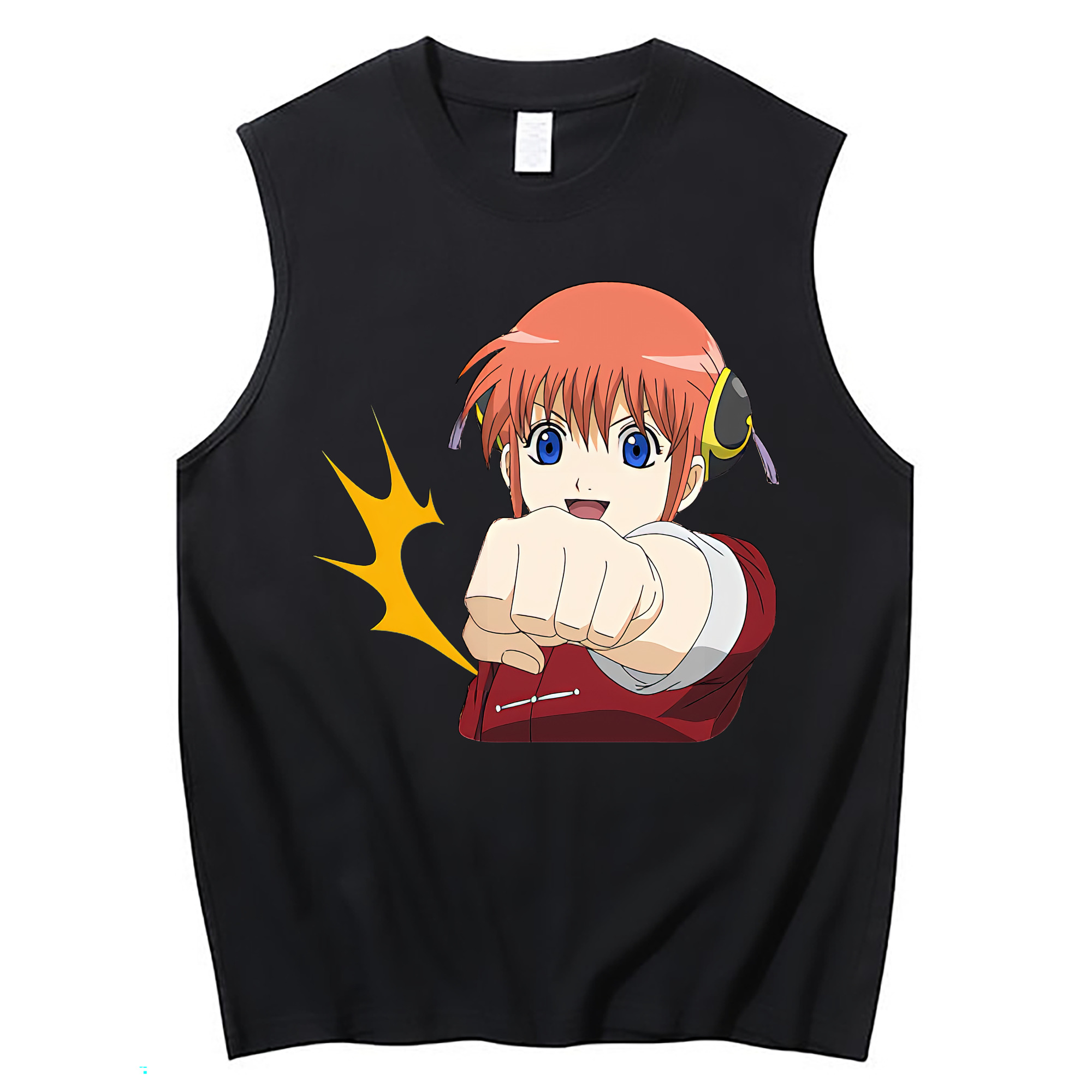 （画像用） ぎんたま 坂田銀時（さかたぎんとき） 神楽 志村新八（しむら しんぱち） GINTAMA Sakata Gintoki Kagura Shimura Shinpachi コットン100％タンクトップ（フロントプリント）