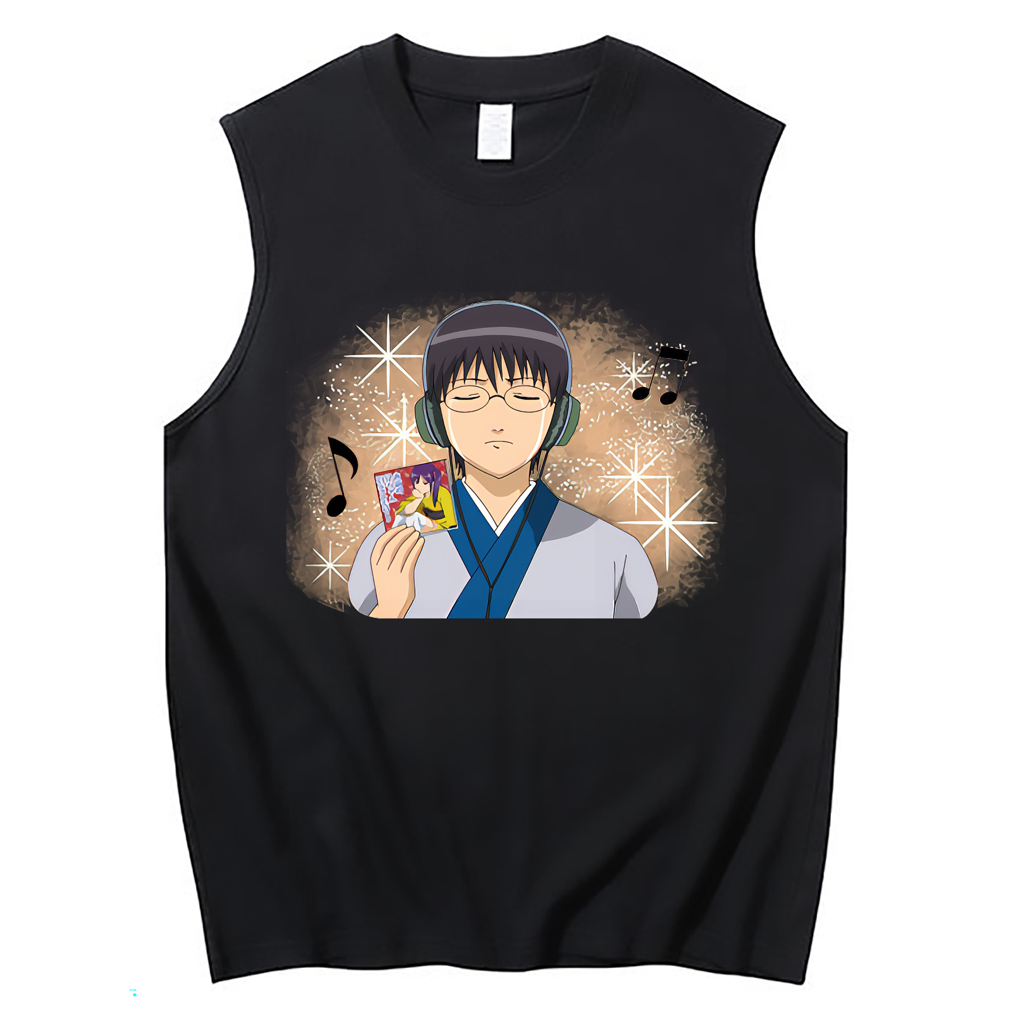 （画像用） ぎんたま 坂田銀時（さかたぎんとき） 神楽 志村新八（しむら しんぱち） GINTAMA Sakata Gintoki Kagura Shimura Shinpachi コットン100％タンクトップ（フロントプリント）