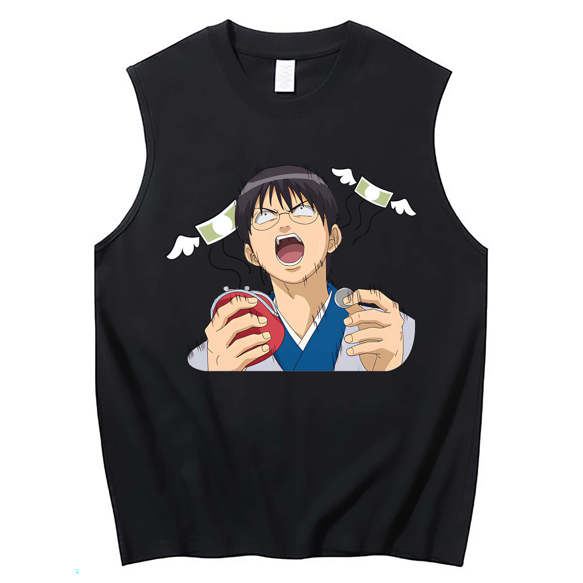 （画像用） ぎんたま 坂田銀時（さかたぎんとき） 神楽 志村新八（しむら しんぱち） GINTAMA Sakata Gintoki Kagura Shimura Shinpachi コットン100％タンクトップ（フロントプリント）