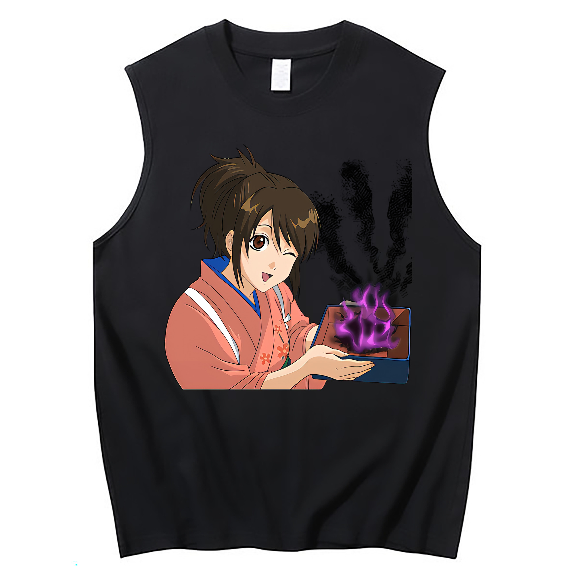 （画像用） ぎんたま 坂田銀時（さかたぎんとき） 神楽 志村新八（しむら しんぱち） GINTAMA Sakata Gintoki Kagura Shimura Shinpachi コットン100％タンクトップ（フロントプリント）