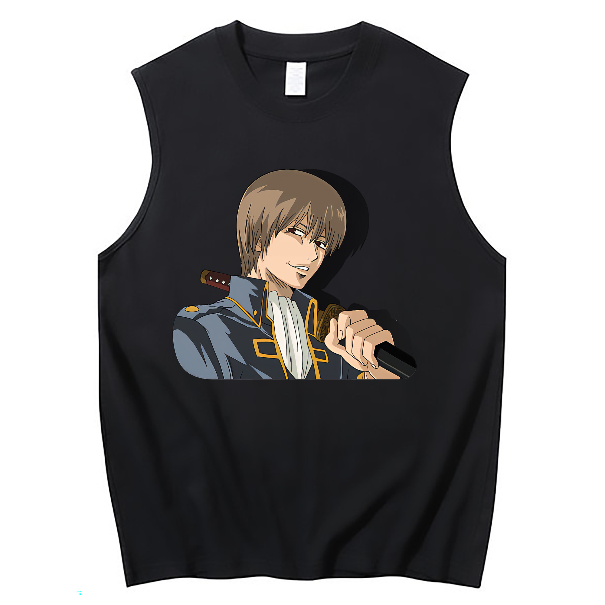 （画像用） ぎんたま 坂田銀時（さかたぎんとき） 神楽 志村新八（しむら しんぱち） GINTAMA Sakata Gintoki Kagura Shimura Shinpachi コットン100％タンクトップ（フロントプリント）