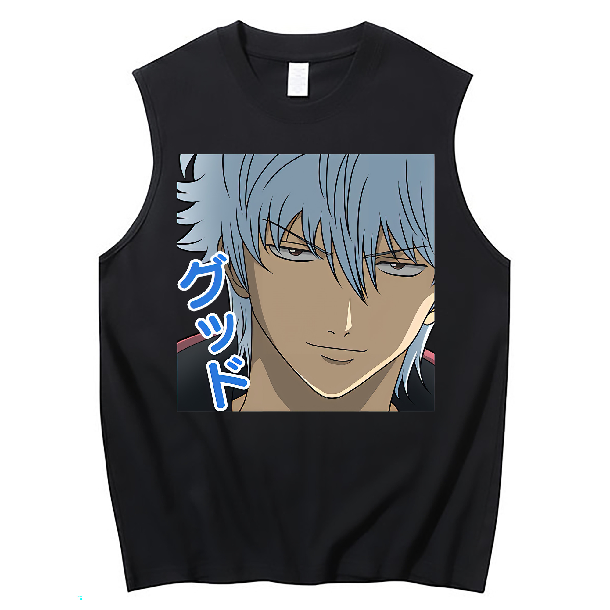 （画像用） ぎんたま 坂田銀時（さかたぎんとき） 神楽 志村新八（しむら しんぱち） GINTAMA Sakata Gintoki Kagura Shimura Shinpachi コットン100％タンクトップ（フロントプリント）