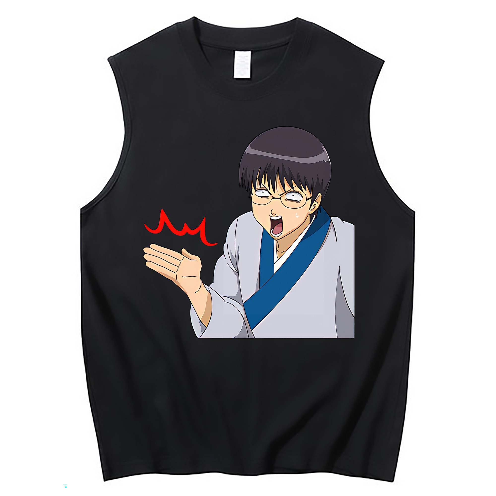 （画像用） ぎんたま 坂田銀時（さかたぎんとき） 神楽 志村新八（しむら しんぱち） GINTAMA Sakata Gintoki Kagura Shimura Shinpachi コットン100％タンクトップ（フロントプリント）