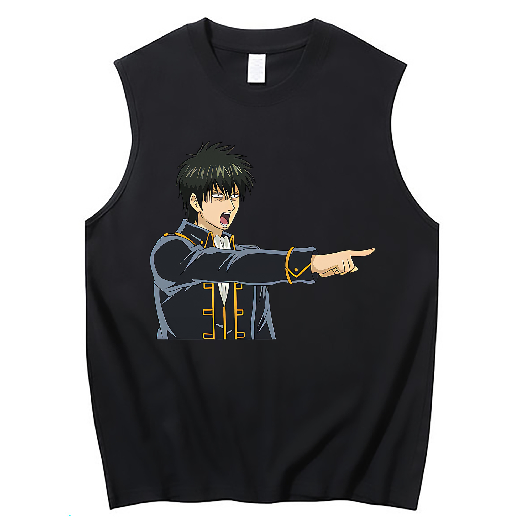 （画像用） ぎんたま 坂田銀時（さかたぎんとき） 神楽 志村新八（しむら しんぱち） GINTAMA Sakata Gintoki Kagura Shimura Shinpachi コットン100％タンクトップ（フロントプリント）