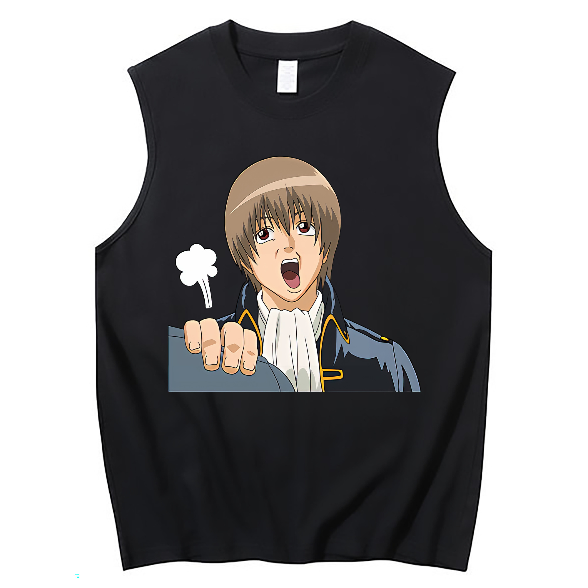 （画像用） ぎんたま 坂田銀時（さかたぎんとき） 神楽 志村新八（しむら しんぱち） GINTAMA Sakata Gintoki Kagura Shimura Shinpachi コットン100％タンクトップ（フロントプリント）