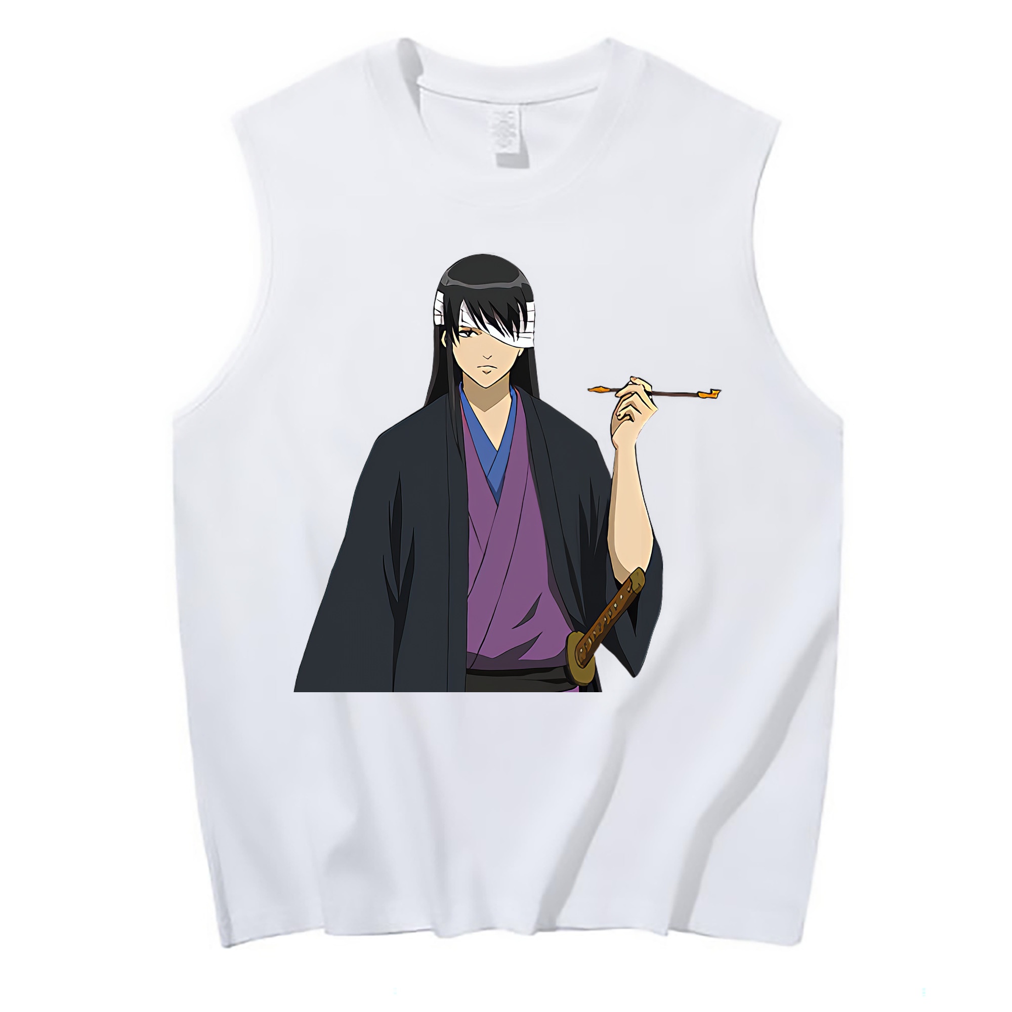 （画像用） ぎんたま 坂田銀時（さかたぎんとき） 神楽 志村新八（しむら しんぱち） GINTAMA Sakata Gintoki Kagura Shimura Shinpachi コットン100％タンクトップ（フロントプリント）