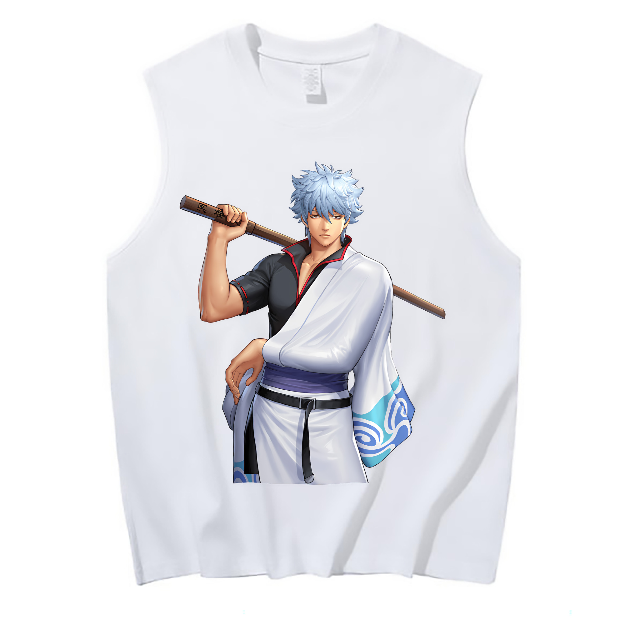（画像用） ぎんたま 坂田銀時（さかたぎんとき） 神楽 志村新八（しむら しんぱち） GINTAMA Sakata Gintoki Kagura Shimura Shinpachi コットン100％タンクトップ（フロントプリント）