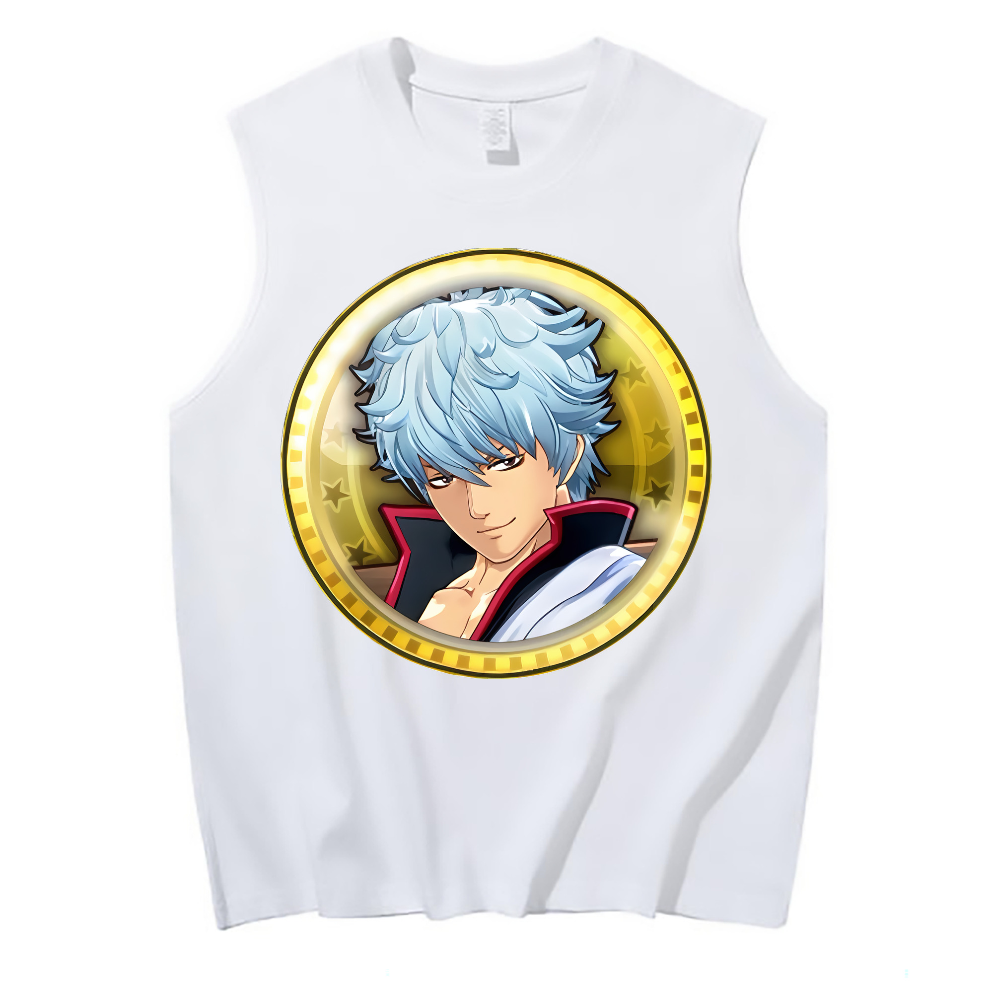 （画像用） ぎんたま 坂田銀時（さかたぎんとき） 神楽 志村新八（しむら しんぱち） GINTAMA Sakata Gintoki Kagura Shimura Shinpachi コットン100％タンクトップ（フロントプリント）