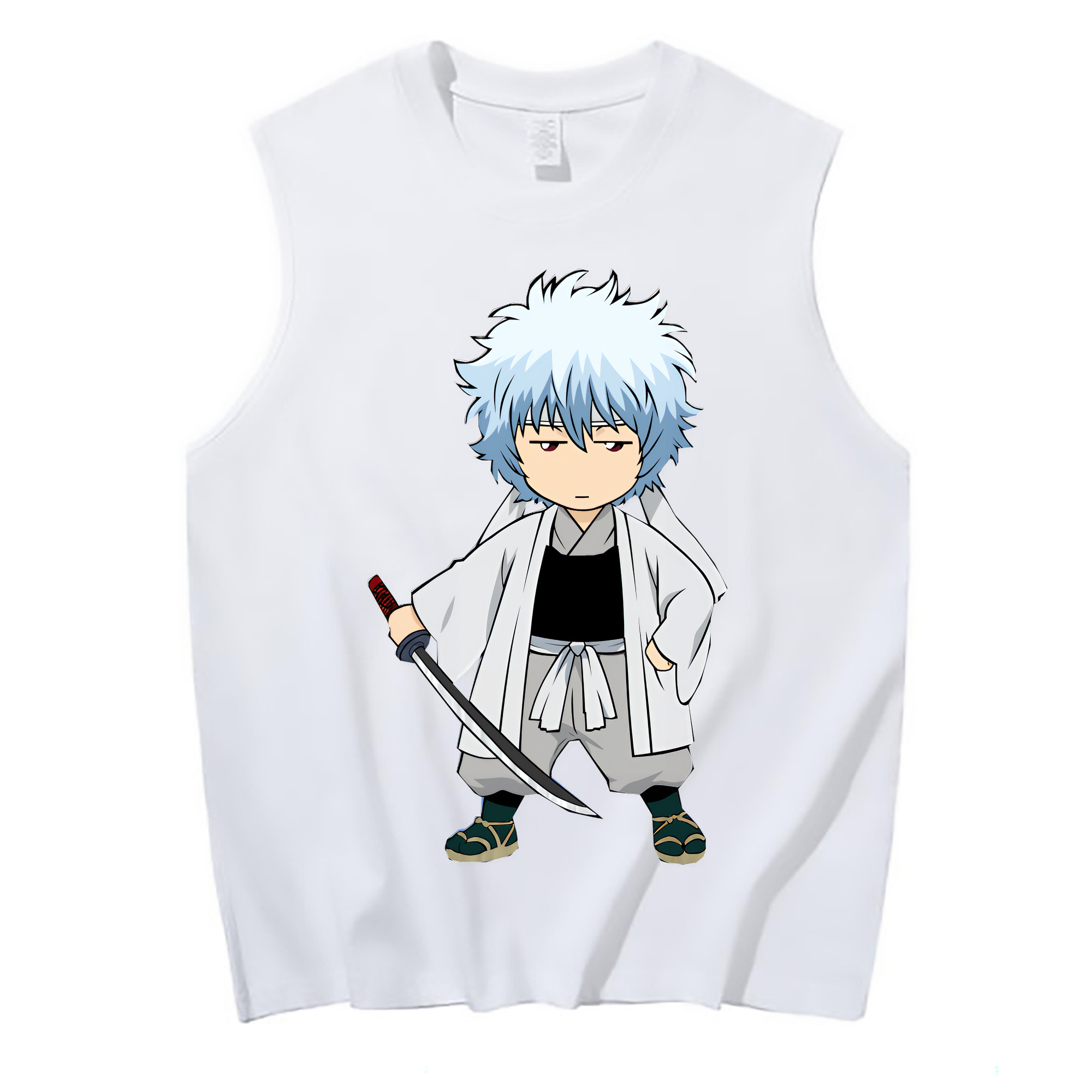 （画像用） ぎんたま 坂田銀時（さかたぎんとき） 神楽 志村新八（しむら しんぱち） GINTAMA Sakata Gintoki Kagura Shimura Shinpachi コットン100％タンクトップ（フロントプリント）
