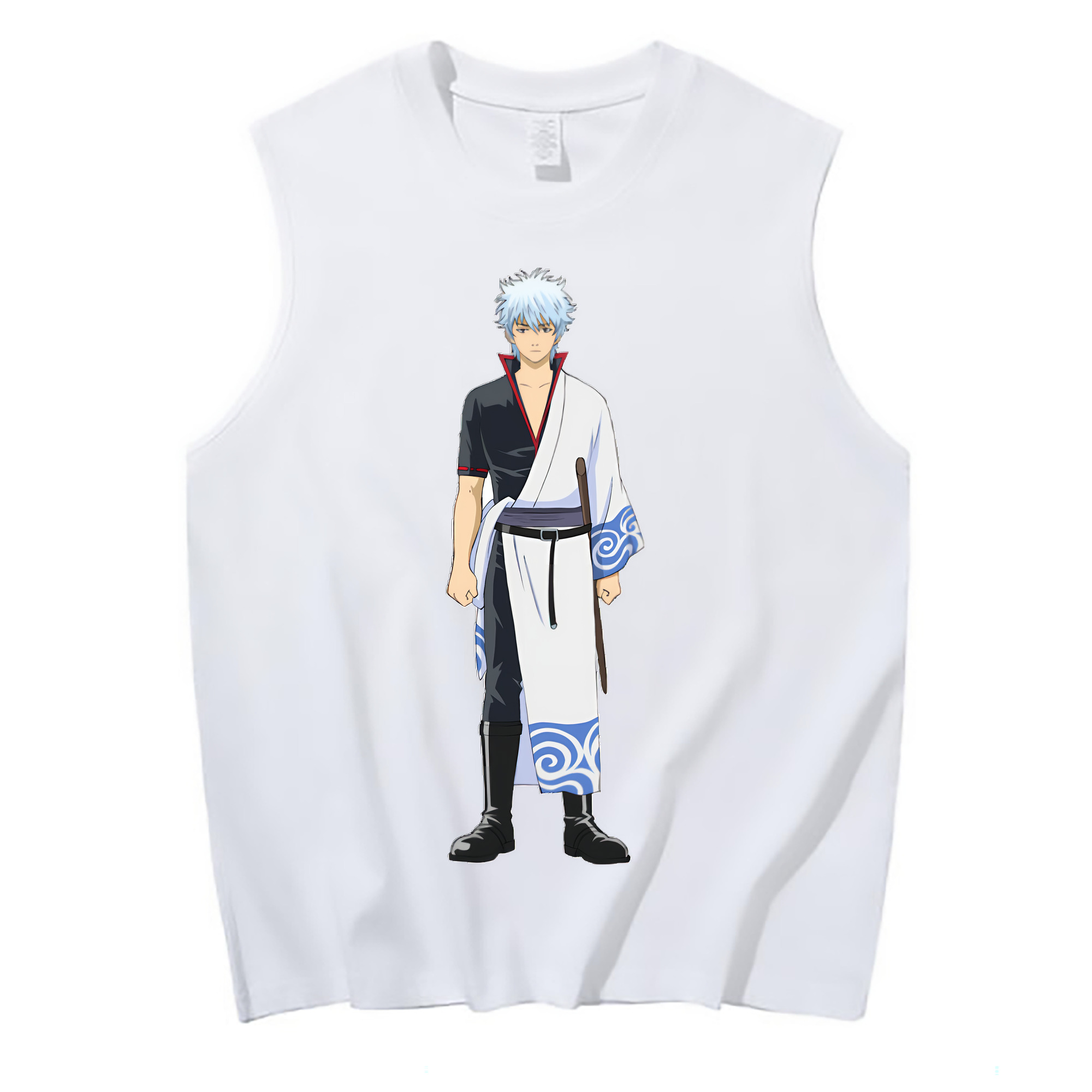 （画像用） ぎんたま 坂田銀時（さかたぎんとき） 神楽 志村新八（しむら しんぱち） GINTAMA Sakata Gintoki Kagura Shimura Shinpachi コットン100％タンクトップ（フロントプリント）