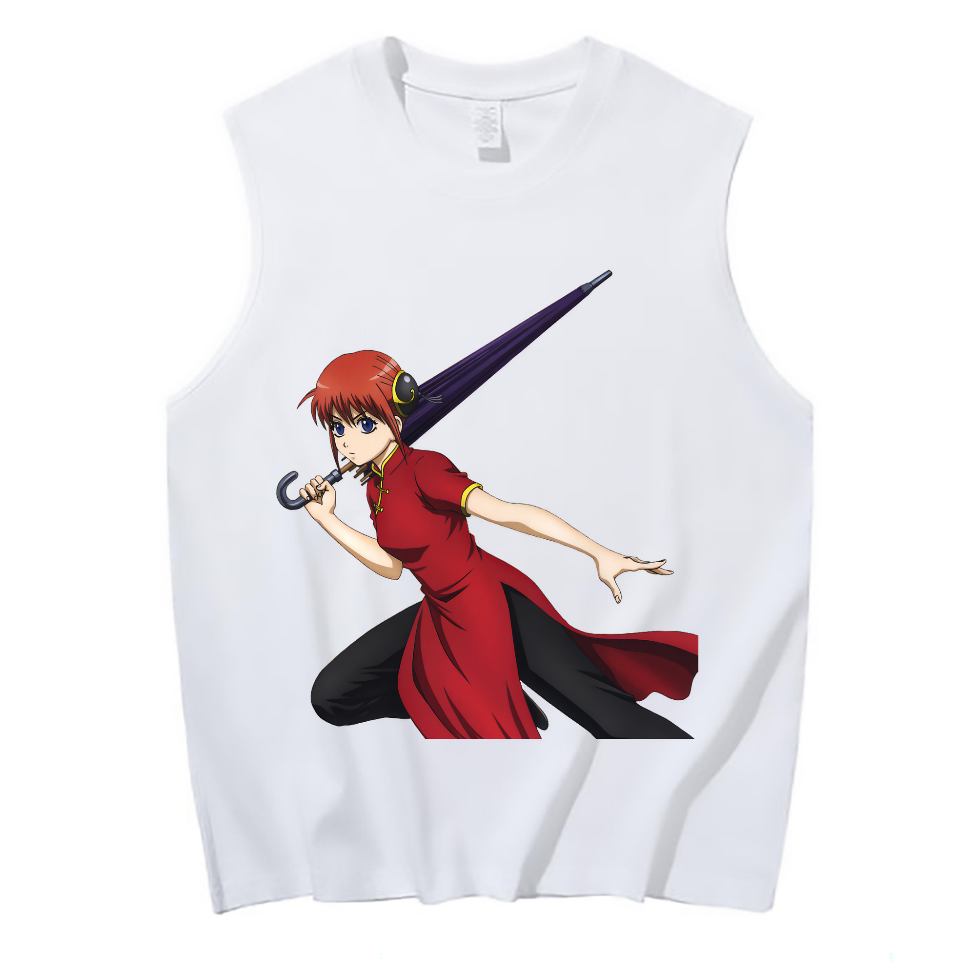 （画像用） ぎんたま 坂田銀時（さかたぎんとき） 神楽 志村新八（しむら しんぱち） GINTAMA Sakata Gintoki Kagura Shimura Shinpachi コットン100％タンクトップ（フロントプリント）