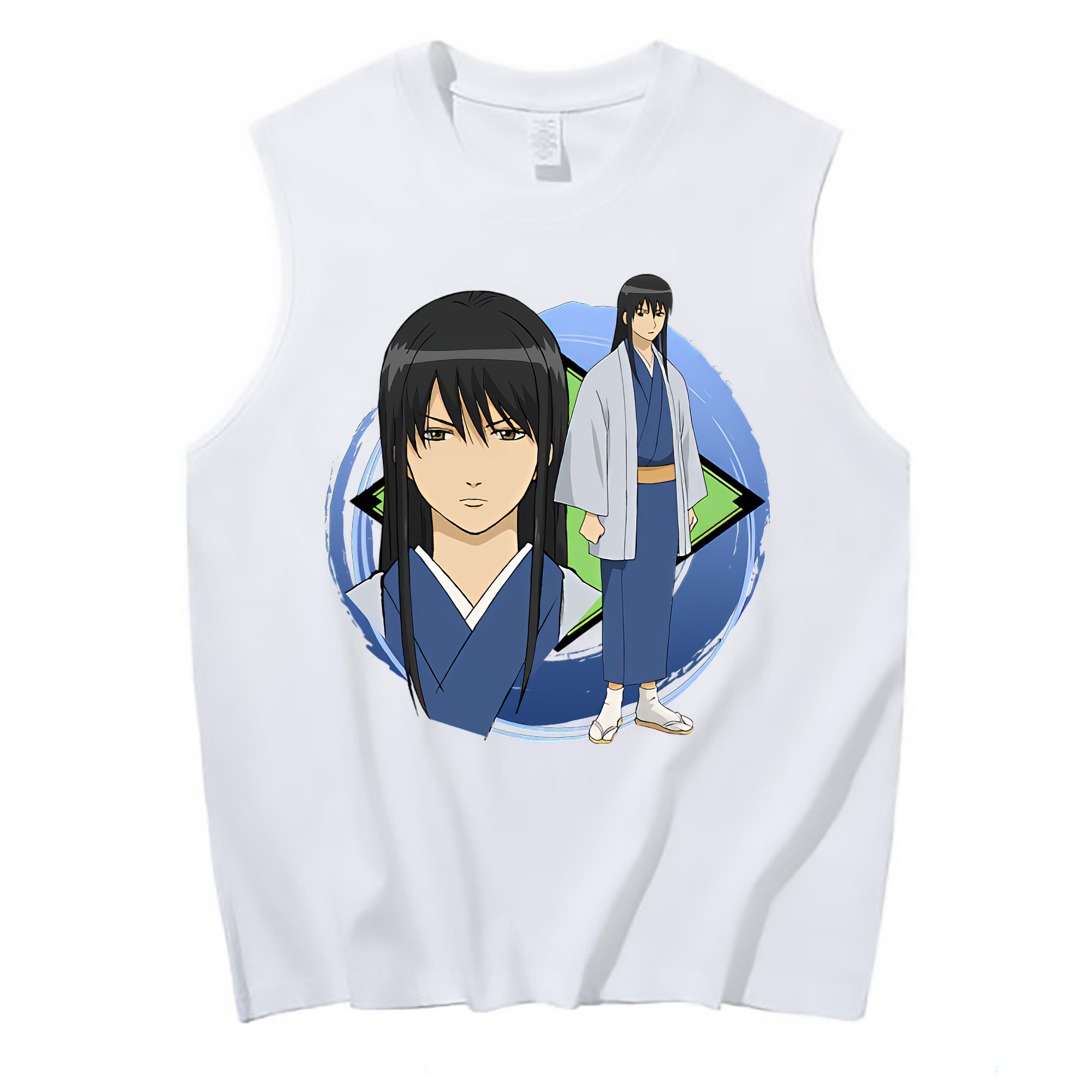 （画像用） ぎんたま 坂田銀時（さかたぎんとき） 神楽 志村新八（しむら しんぱち） GINTAMA Sakata Gintoki Kagura Shimura Shinpachi コットン100％タンクトップ（フロントプリント）