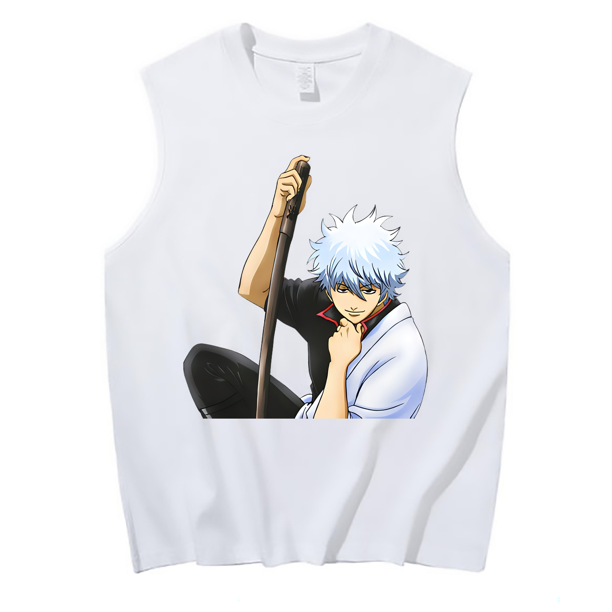 （画像用） ぎんたま 坂田銀時（さかたぎんとき） 神楽 志村新八（しむら しんぱち） GINTAMA Sakata Gintoki Kagura Shimura Shinpachi コットン100％タンクトップ（フロントプリント）