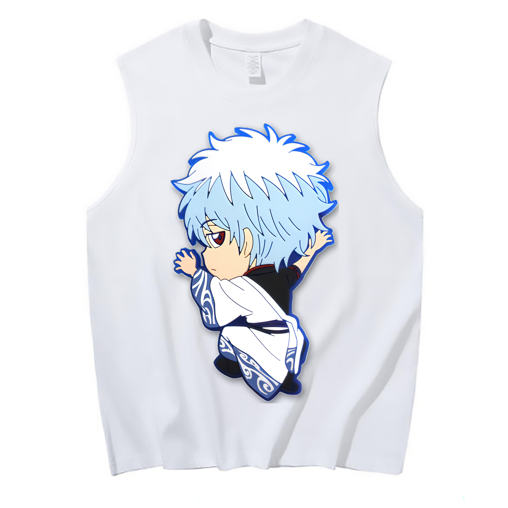 （画像用） ぎんたま 坂田銀時（さかたぎんとき） 神楽 志村新八（しむら しんぱち） GINTAMA Sakata Gintoki Kagura Shimura Shinpachi コットン100％タンクトップ（フロントプリント）