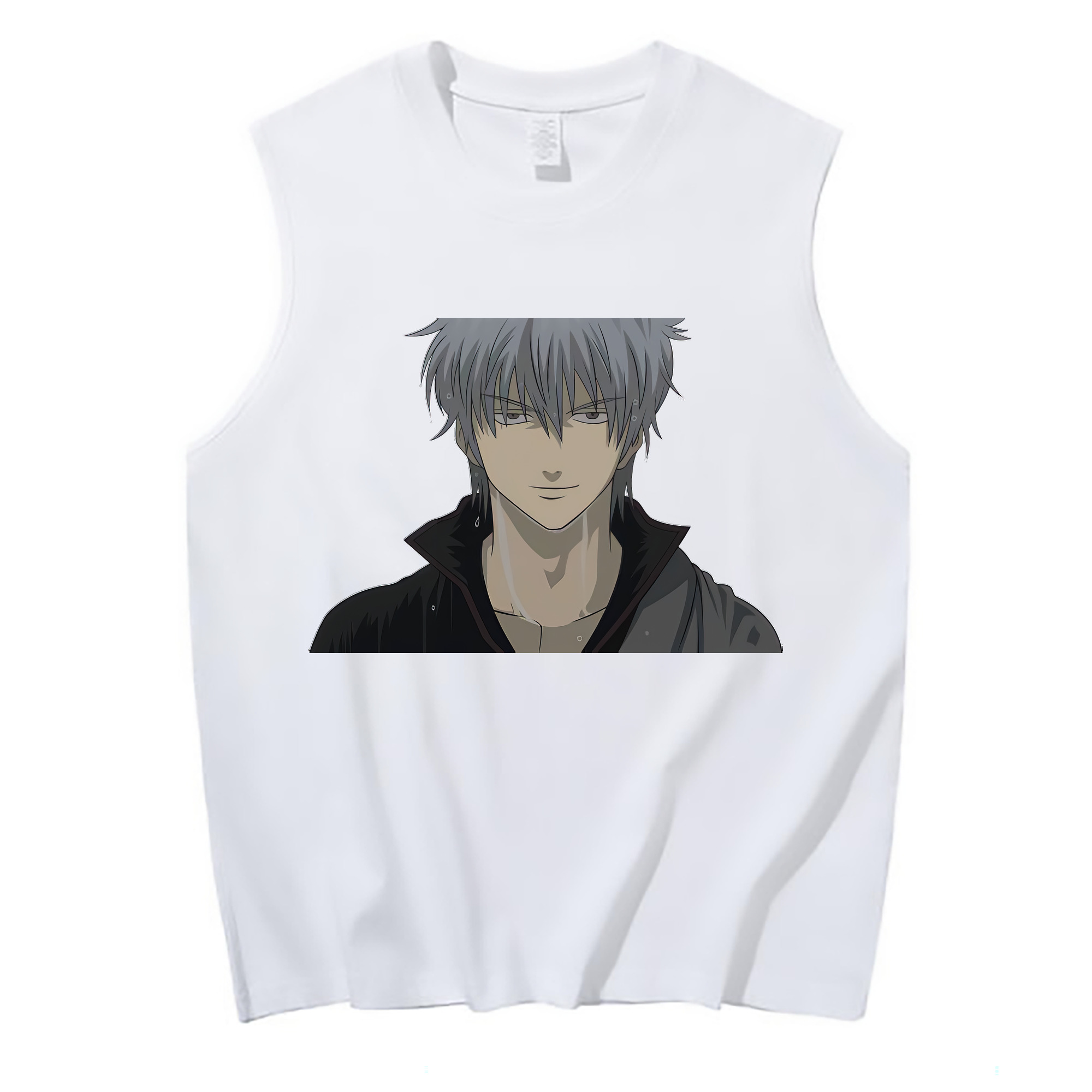 （画像用） ぎんたま 坂田銀時（さかたぎんとき） 神楽 志村新八（しむら しんぱち） GINTAMA Sakata Gintoki Kagura Shimura Shinpachi コットン100％タンクトップ（フロントプリント）