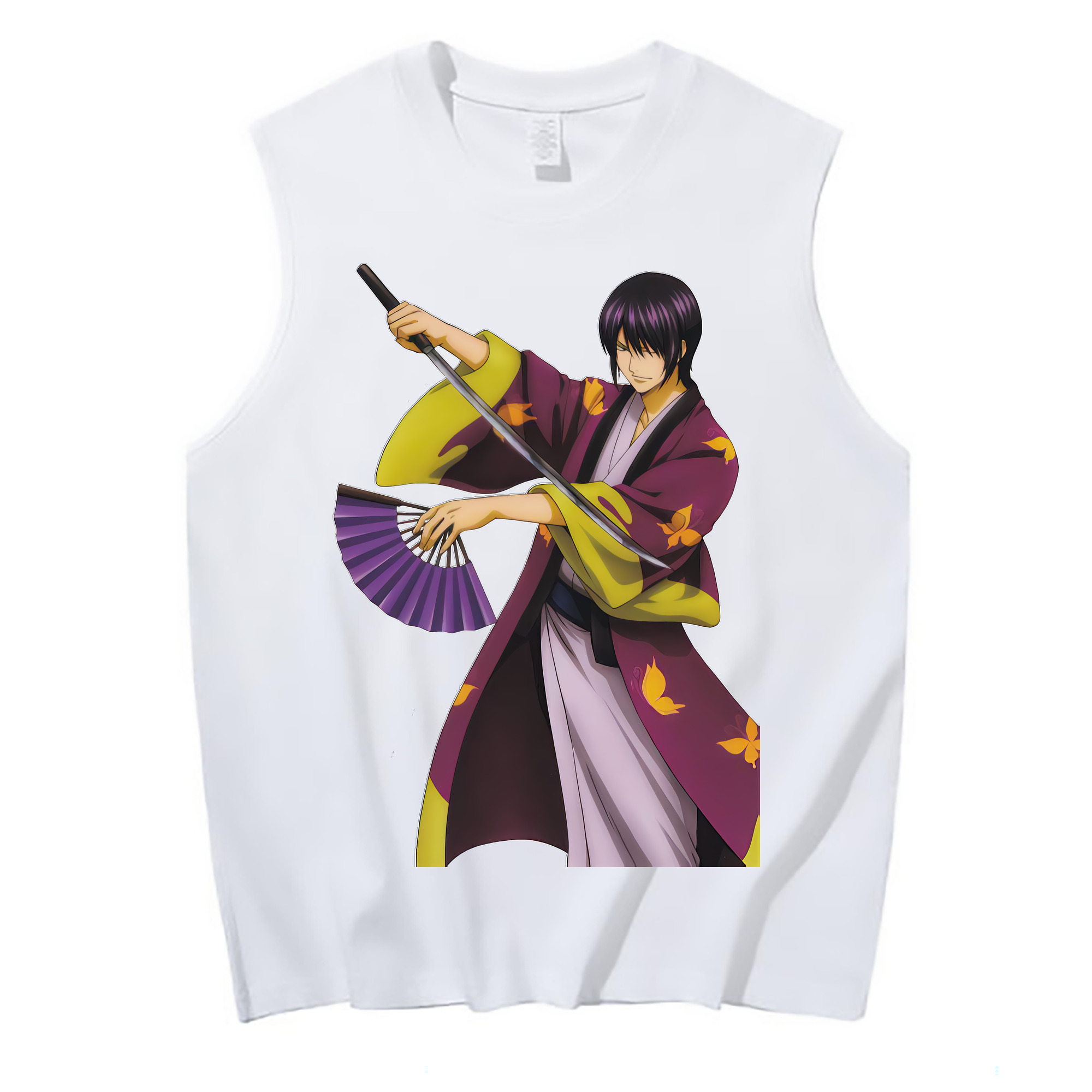 （画像用） ぎんたま 坂田銀時（さかたぎんとき） 神楽 志村新八（しむら しんぱち） GINTAMA Sakata Gintoki Kagura Shimura Shinpachi コットン100％タンクトップ（フロントプリント）