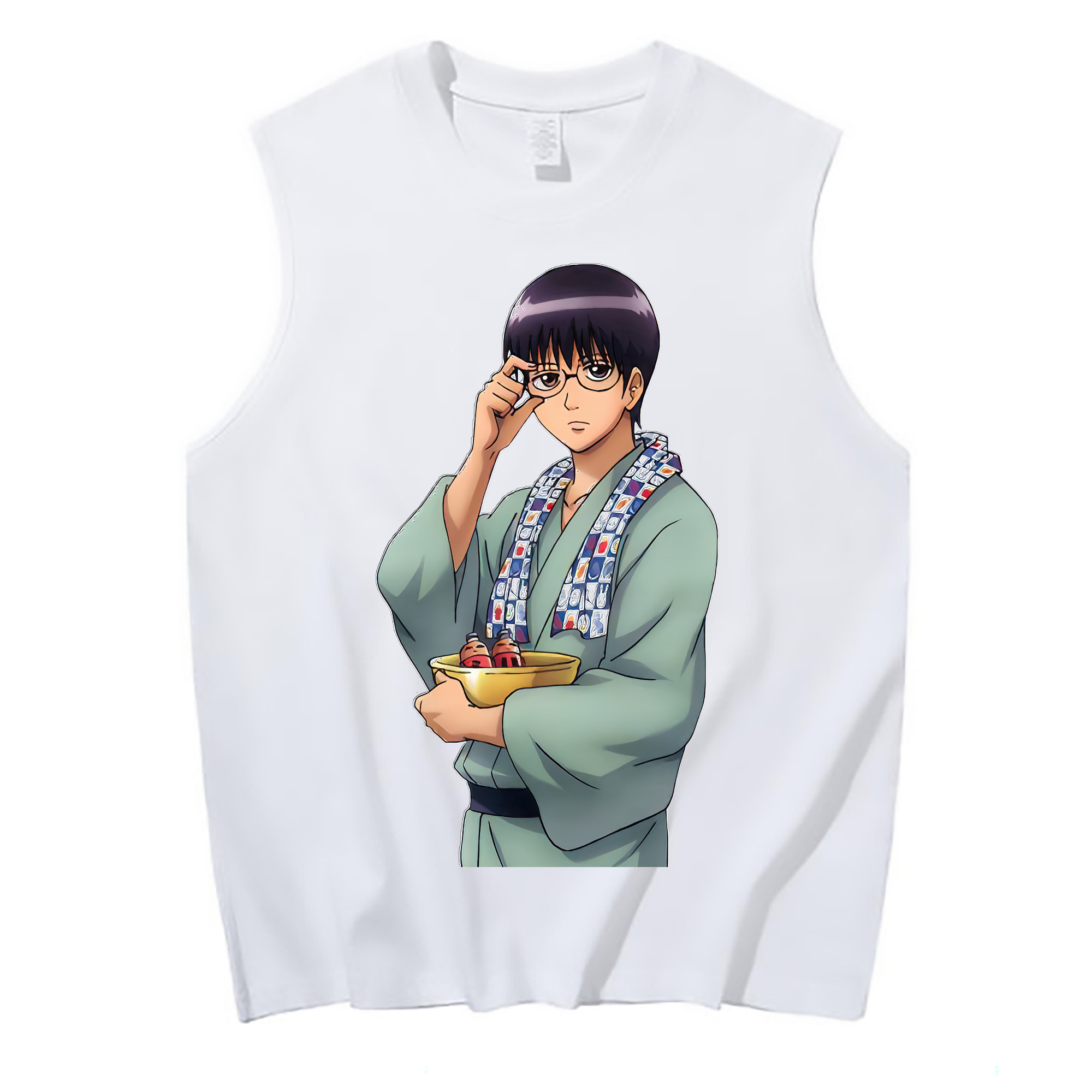 （画像用） ぎんたま 坂田銀時（さかたぎんとき） 神楽 志村新八（しむら しんぱち） GINTAMA Sakata Gintoki Kagura Shimura Shinpachi コットン100％タンクトップ（フロントプリント）