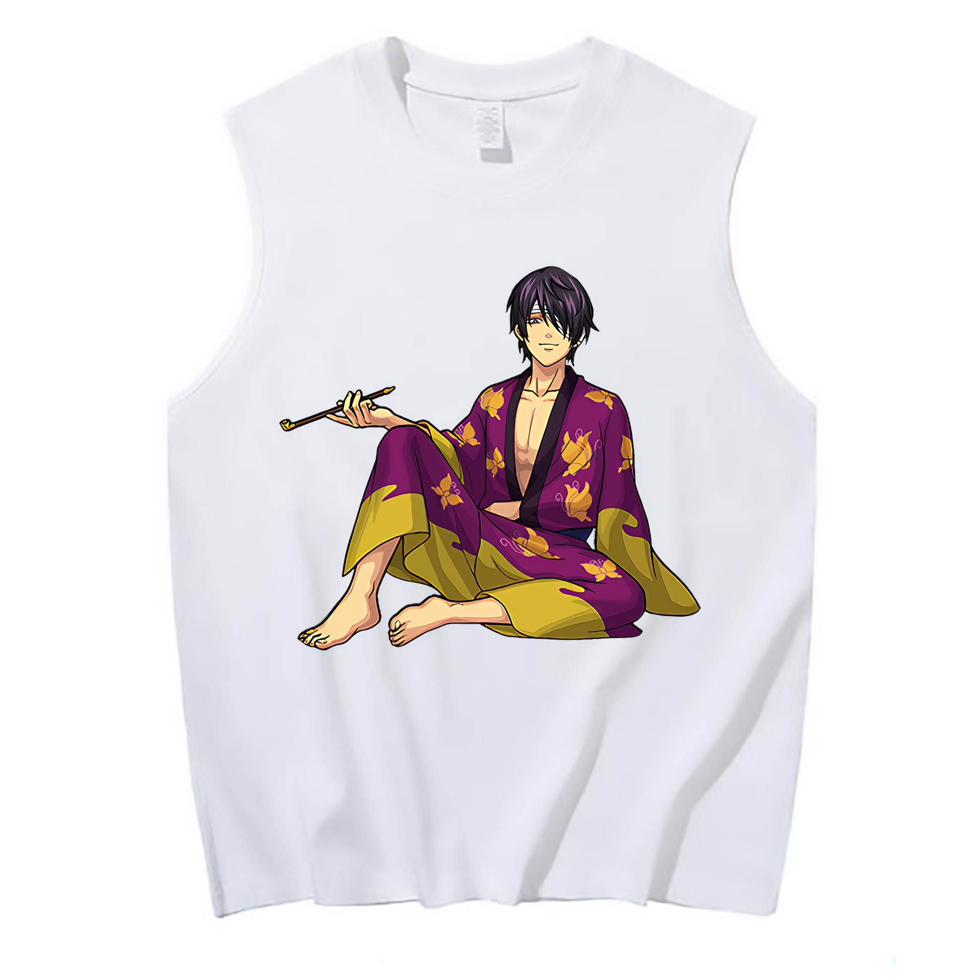 （画像用） ぎんたま 坂田銀時（さかたぎんとき） 神楽 志村新八（しむら しんぱち） GINTAMA Sakata Gintoki Kagura Shimura Shinpachi コットン100％タンクトップ（フロントプリント）