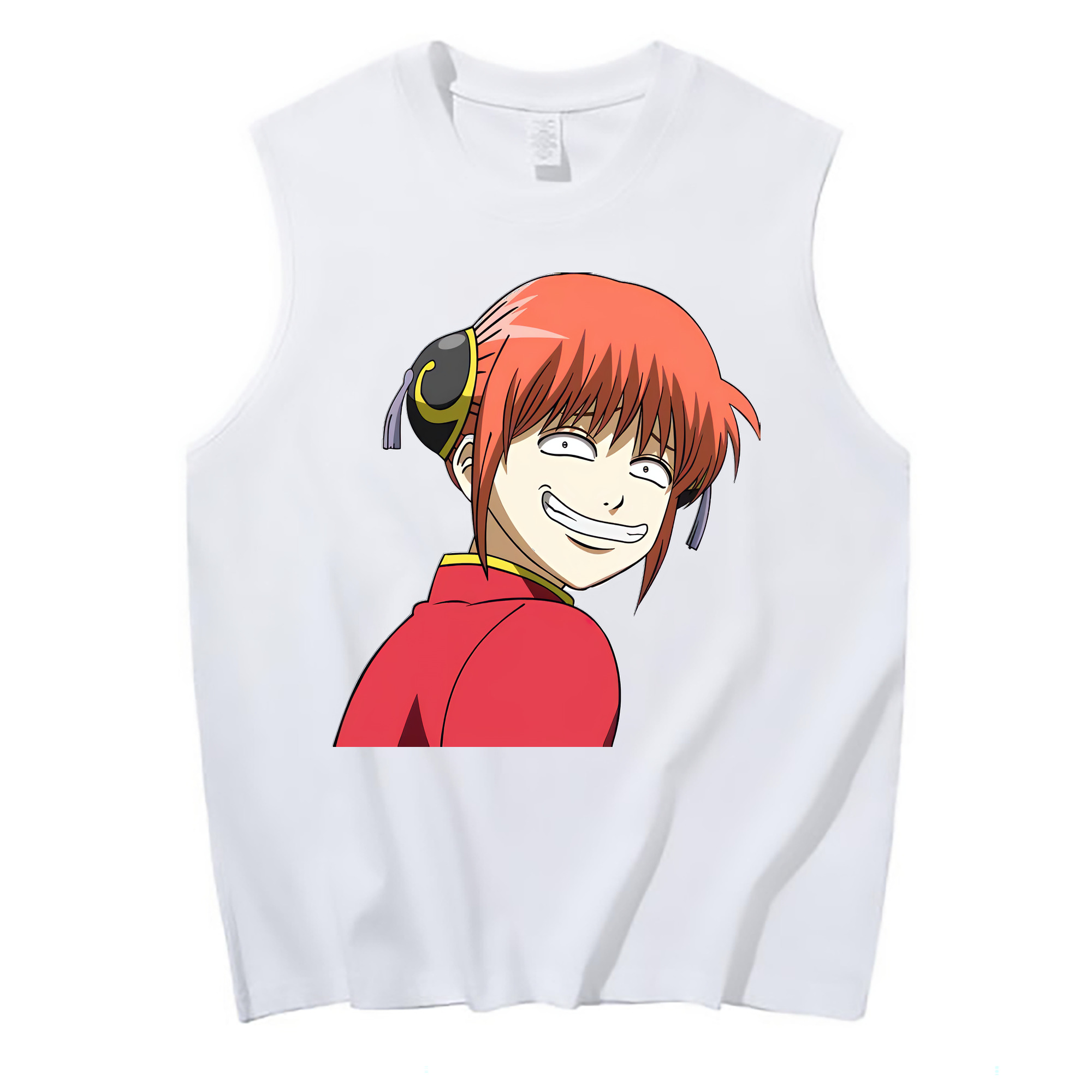 （画像用） ぎんたま 坂田銀時（さかたぎんとき） 神楽 志村新八（しむら しんぱち） GINTAMA Sakata Gintoki Kagura Shimura Shinpachi コットン100％タンクトップ（フロントプリント）