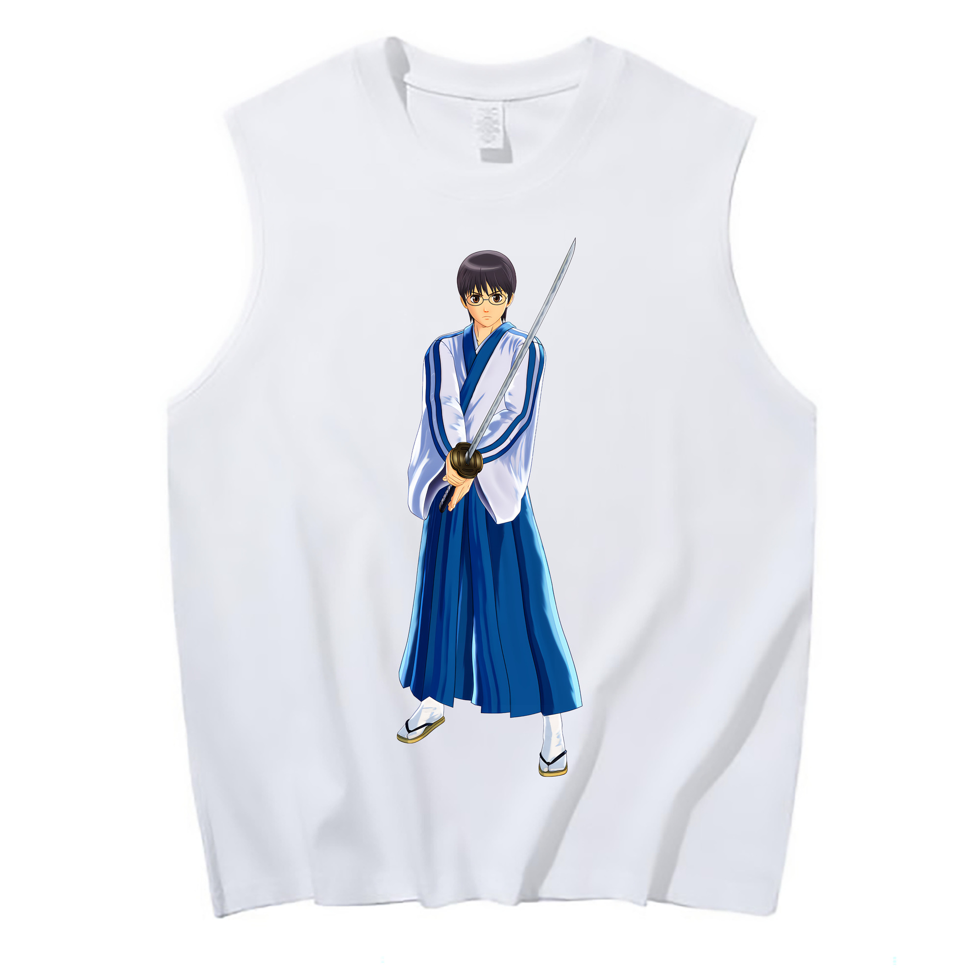 （画像用） ぎんたま 坂田銀時（さかたぎんとき） 神楽 志村新八（しむら しんぱち） GINTAMA Sakata Gintoki Kagura Shimura Shinpachi コットン100％タンクトップ（フロントプリント）