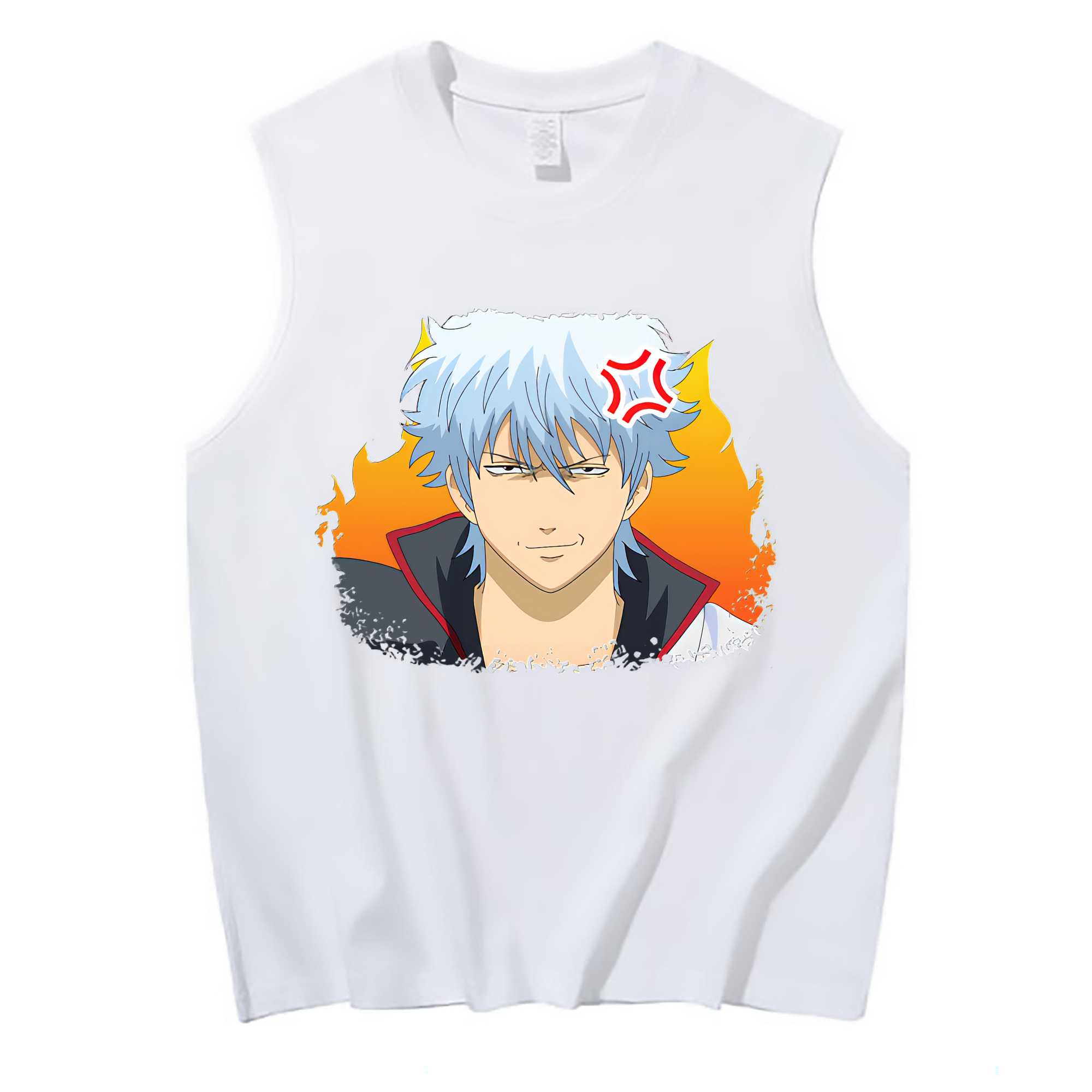 （画像用） ぎんたま 坂田銀時（さかたぎんとき） 神楽 志村新八（しむら しんぱち） GINTAMA Sakata Gintoki Kagura Shimura Shinpachi コットン100％タンクトップ（フロントプリント）