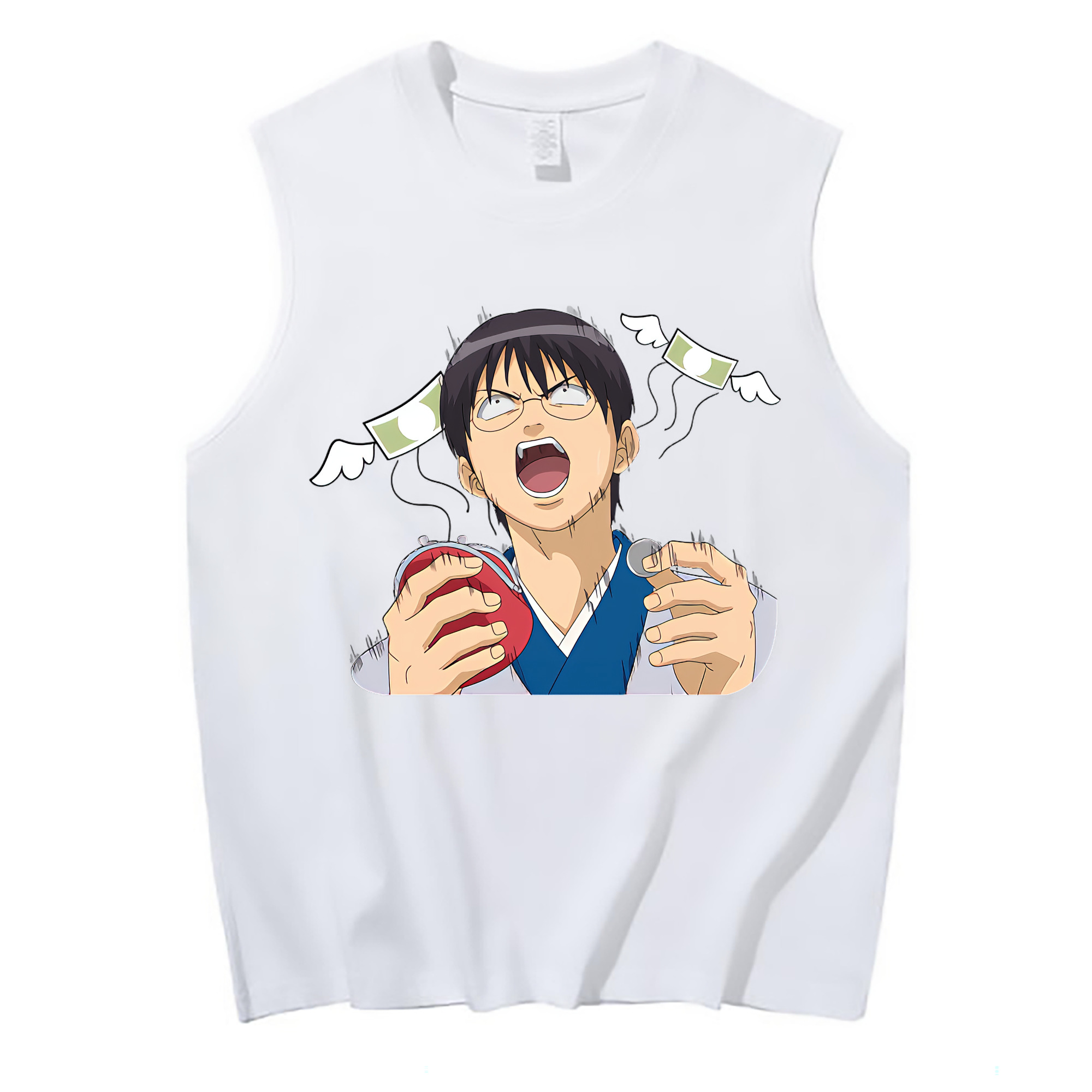 （画像用） ぎんたま 坂田銀時（さかたぎんとき） 神楽 志村新八（しむら しんぱち） GINTAMA Sakata Gintoki Kagura Shimura Shinpachi コットン100％タンクトップ（フロントプリント）
