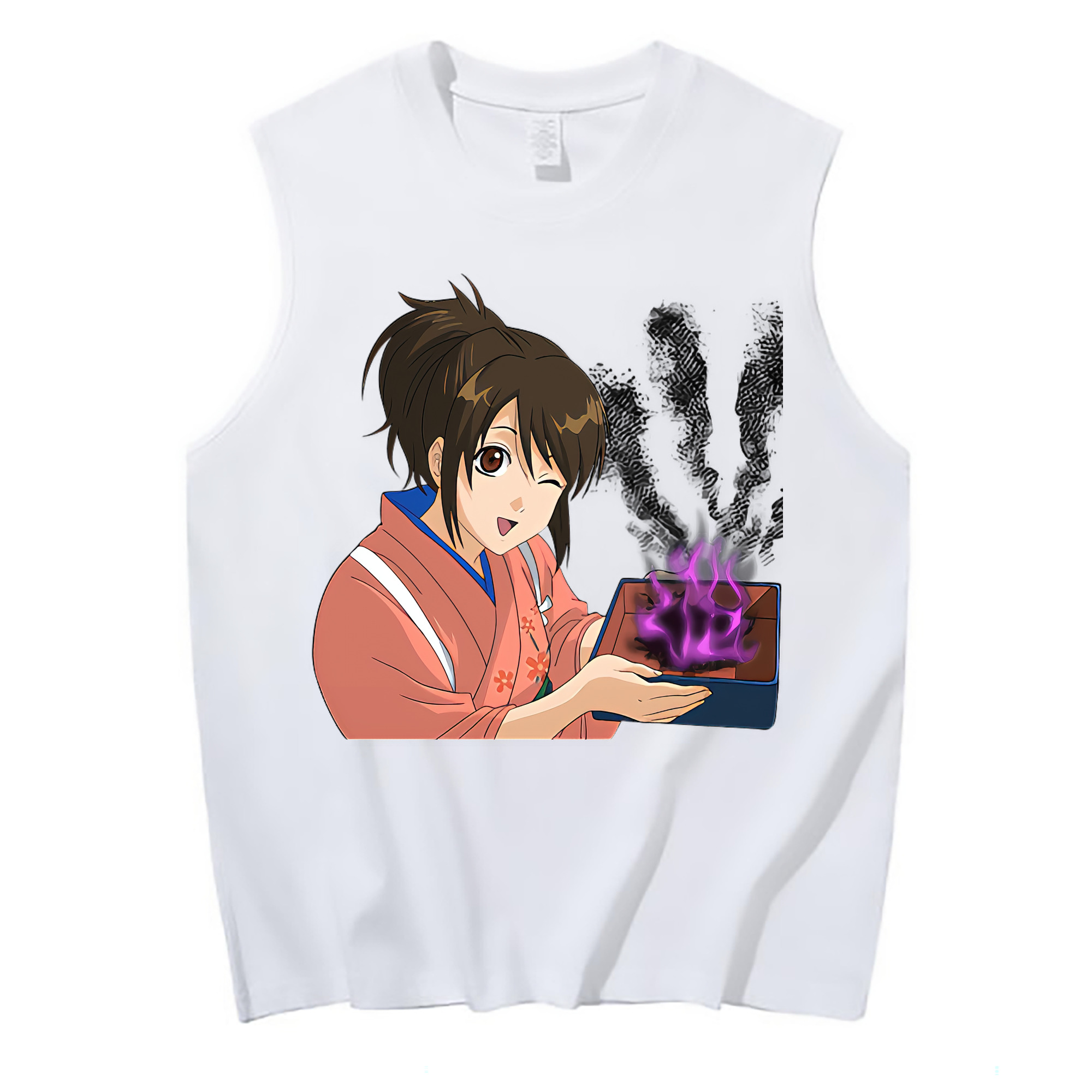 （画像用） ぎんたま 坂田銀時（さかたぎんとき） 神楽 志村新八（しむら しんぱち） GINTAMA Sakata Gintoki Kagura Shimura Shinpachi コットン100％タンクトップ（フロントプリント）