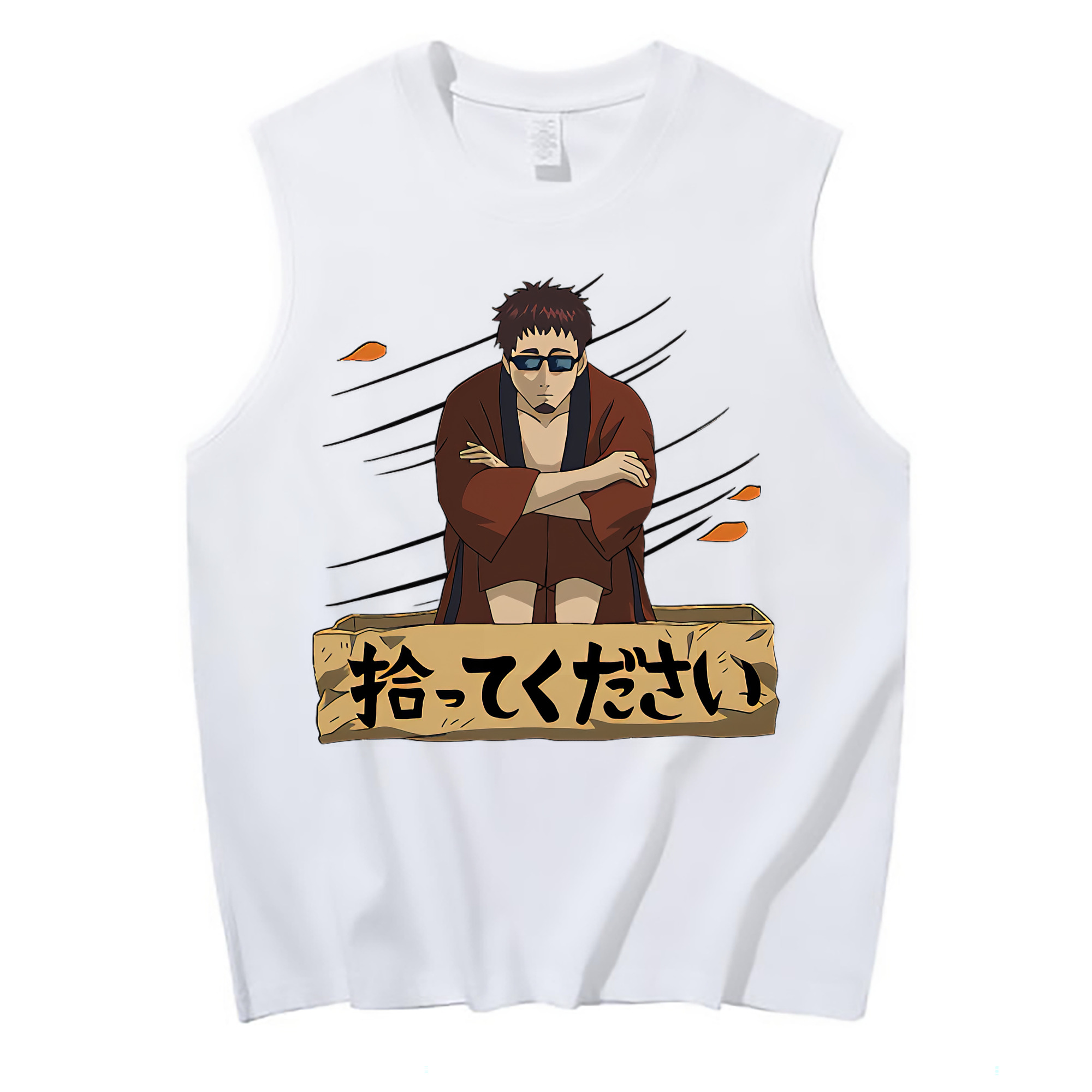 （画像用） ぎんたま 坂田銀時（さかたぎんとき） 神楽 志村新八（しむら しんぱち） GINTAMA Sakata Gintoki Kagura Shimura Shinpachi コットン100％タンクトップ（フロントプリント）