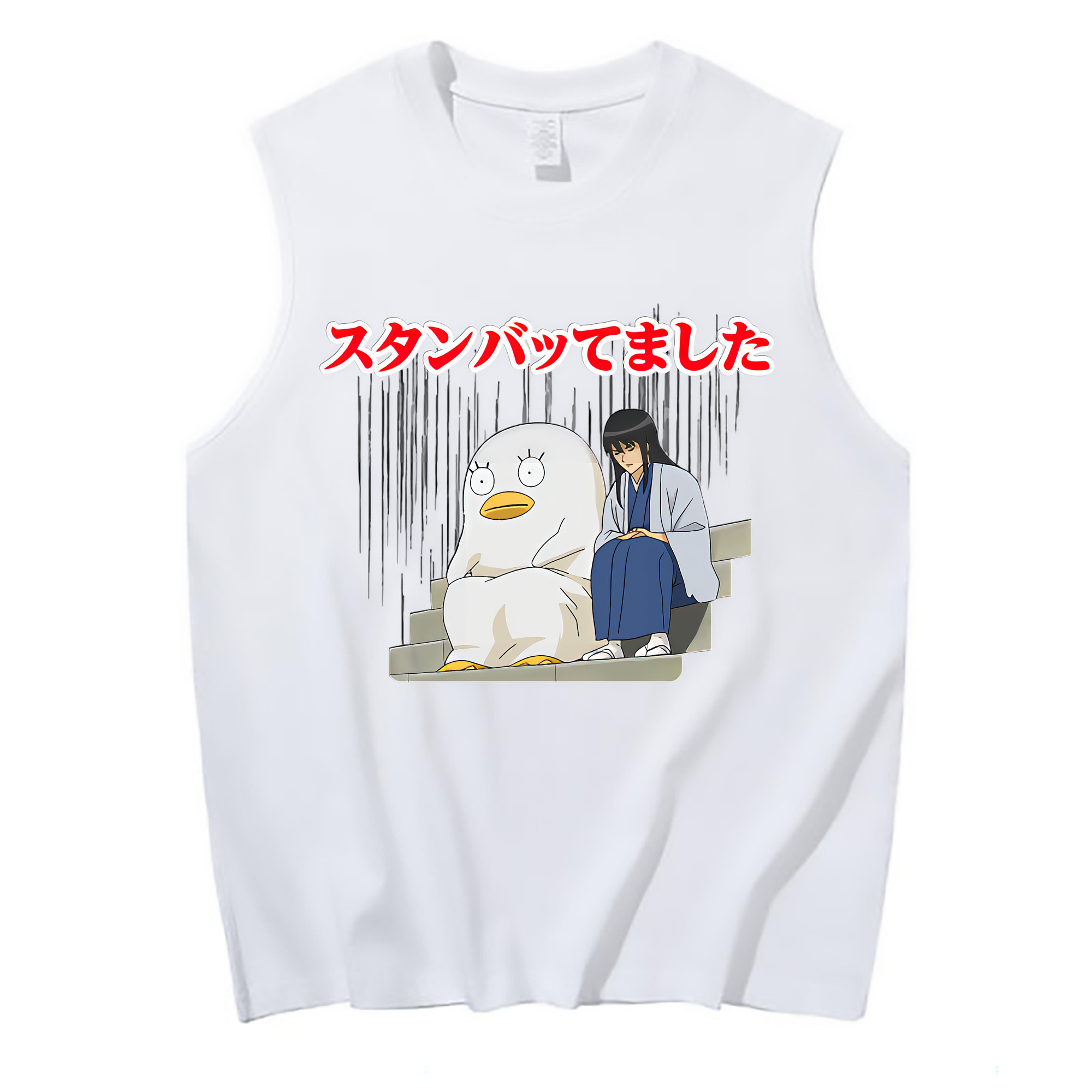 （画像用） ぎんたま 坂田銀時（さかたぎんとき） 神楽 志村新八（しむら しんぱち） GINTAMA Sakata Gintoki Kagura Shimura Shinpachi コットン100％タンクトップ（フロントプリント）