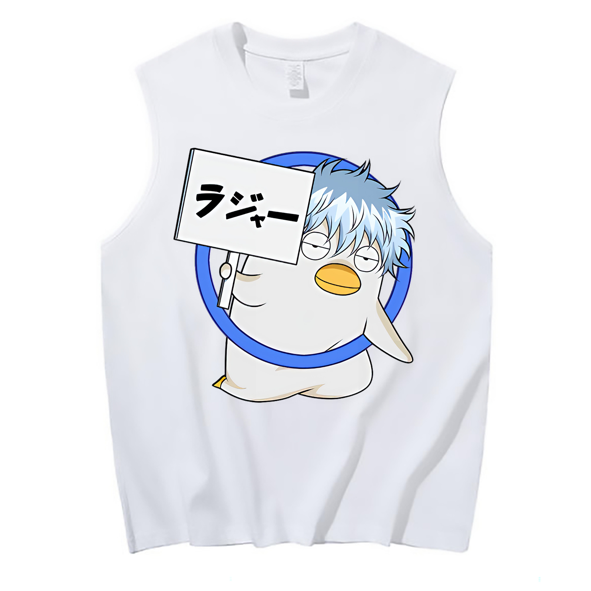 （画像用） ぎんたま 坂田銀時（さかたぎんとき） 神楽 志村新八（しむら しんぱち） GINTAMA Sakata Gintoki Kagura Shimura Shinpachi コットン100％タンクトップ（フロントプリント）