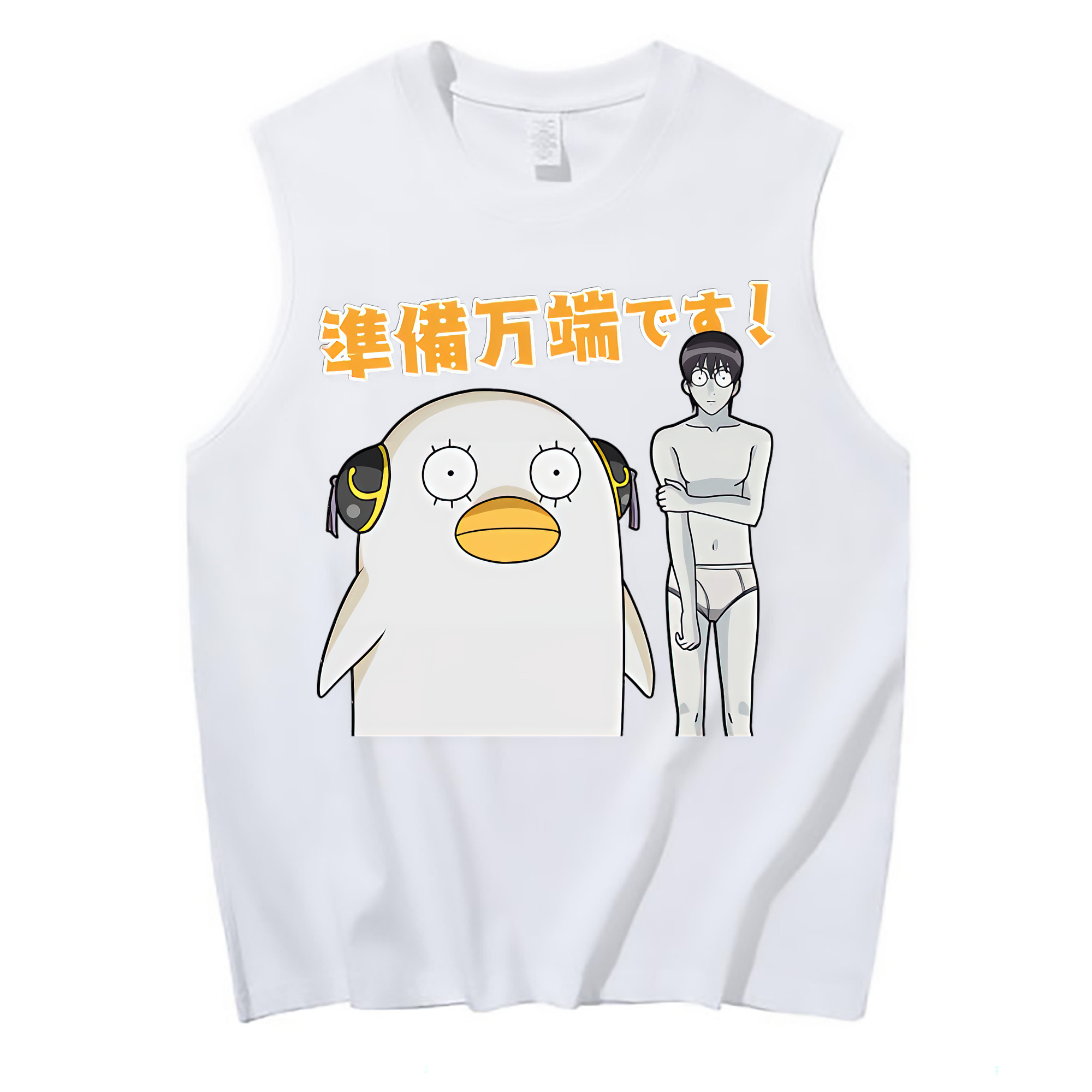 （画像用） ぎんたま 坂田銀時（さかたぎんとき） 神楽 志村新八（しむら しんぱち） GINTAMA Sakata Gintoki Kagura Shimura Shinpachi コットン100％タンクトップ（フロントプリント）