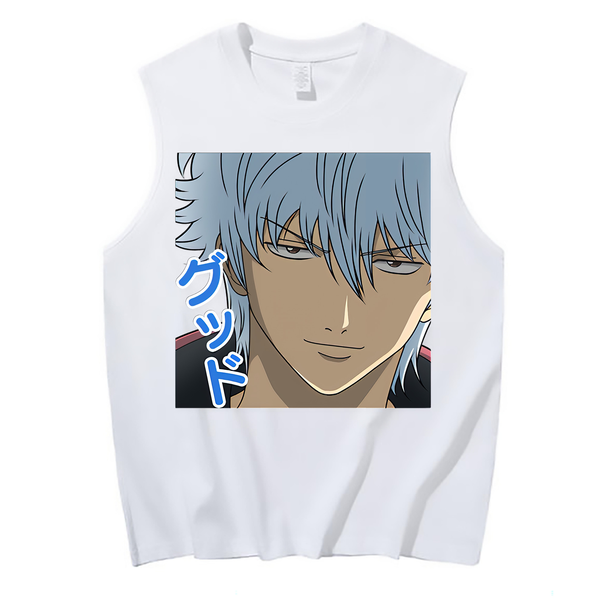 （画像用） ぎんたま 坂田銀時（さかたぎんとき） 神楽 志村新八（しむら しんぱち） GINTAMA Sakata Gintoki Kagura Shimura Shinpachi コットン100％タンクトップ（フロントプリント）