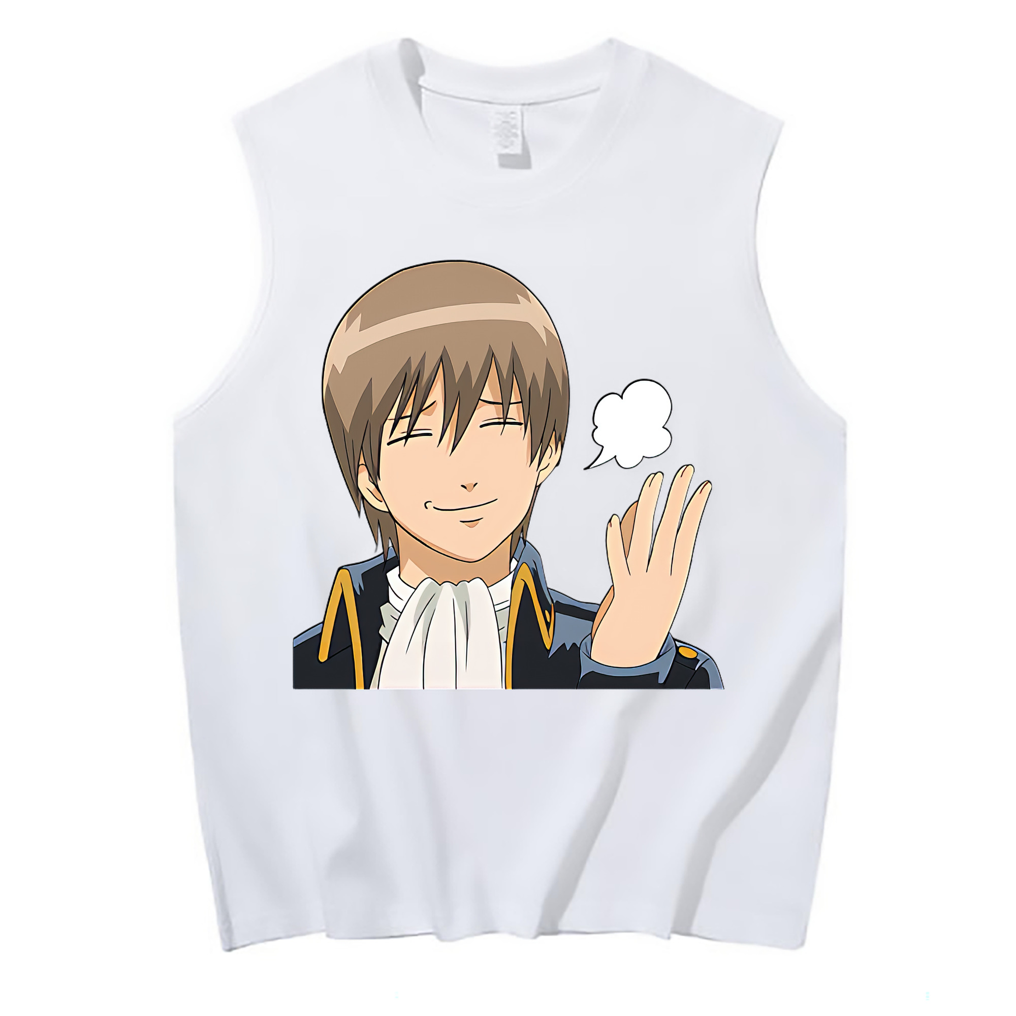 （画像用） ぎんたま 坂田銀時（さかたぎんとき） 神楽 志村新八（しむら しんぱち） GINTAMA Sakata Gintoki Kagura Shimura Shinpachi コットン100％タンクトップ（フロントプリント）