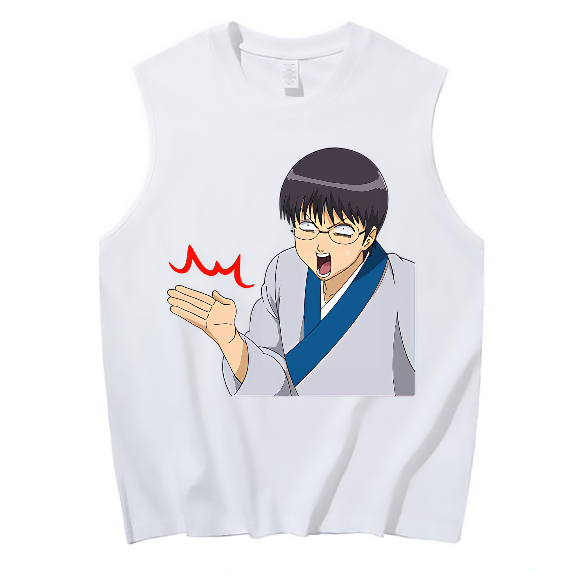 （画像用） ぎんたま 坂田銀時（さかたぎんとき） 神楽 志村新八（しむら しんぱち） GINTAMA Sakata Gintoki Kagura Shimura Shinpachi コットン100％タンクトップ（フロントプリント）