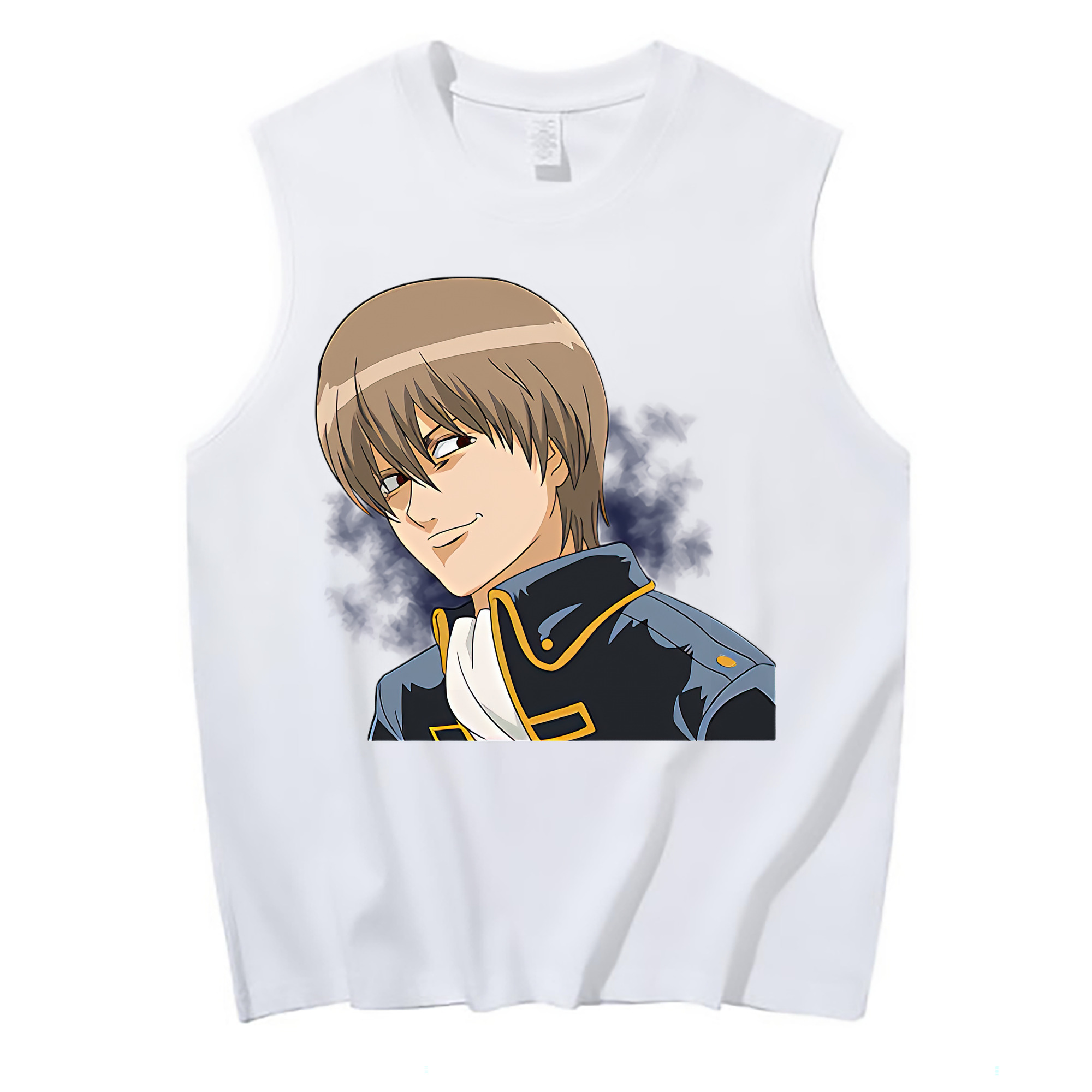 （画像用） ぎんたま 坂田銀時（さかたぎんとき） 神楽 志村新八（しむら しんぱち） GINTAMA Sakata Gintoki Kagura Shimura Shinpachi コットン100％タンクトップ（フロントプリント）