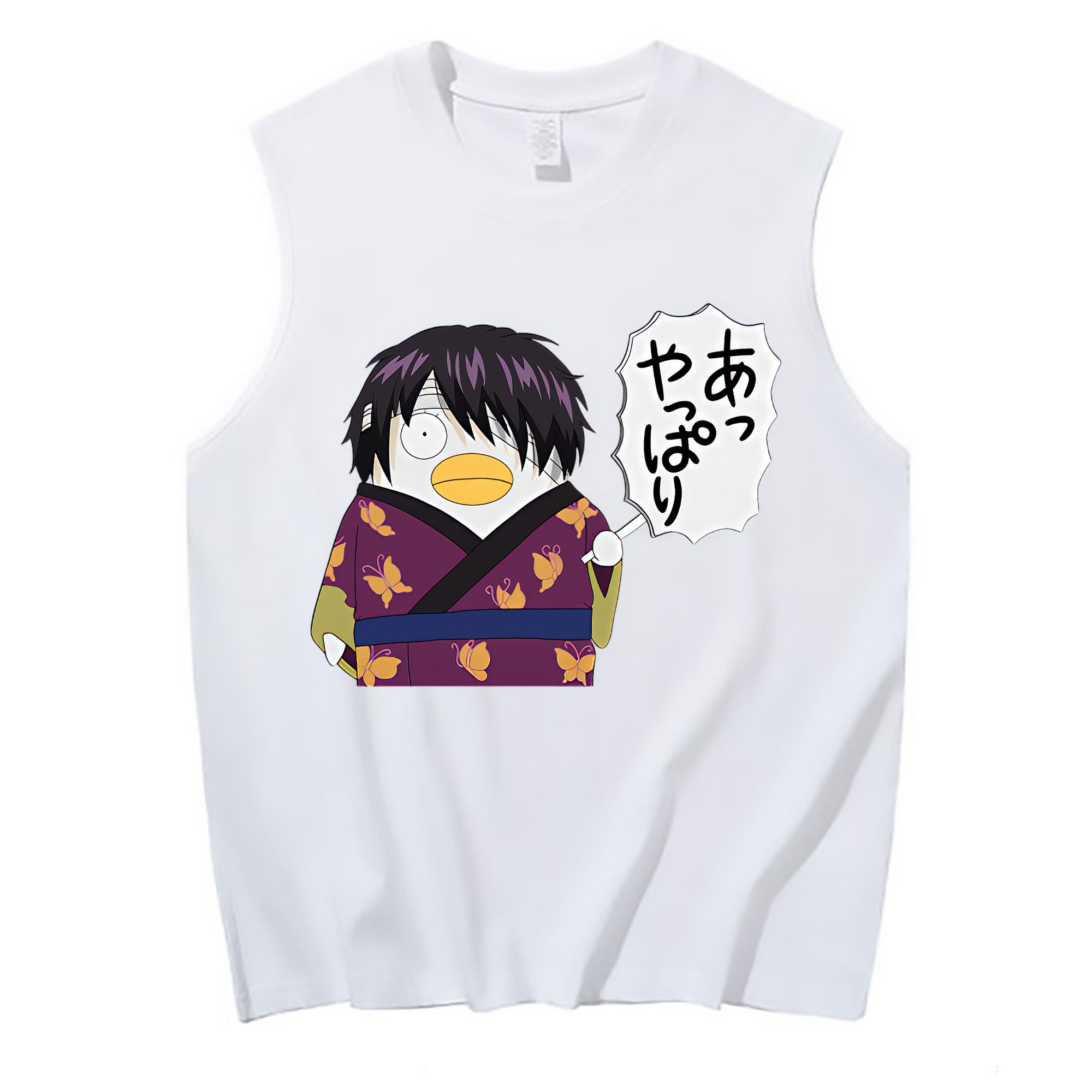 （画像用） ぎんたま 坂田銀時（さかたぎんとき） 神楽 志村新八（しむら しんぱち） GINTAMA Sakata Gintoki Kagura Shimura Shinpachi コットン100％タンクトップ（フロントプリント）