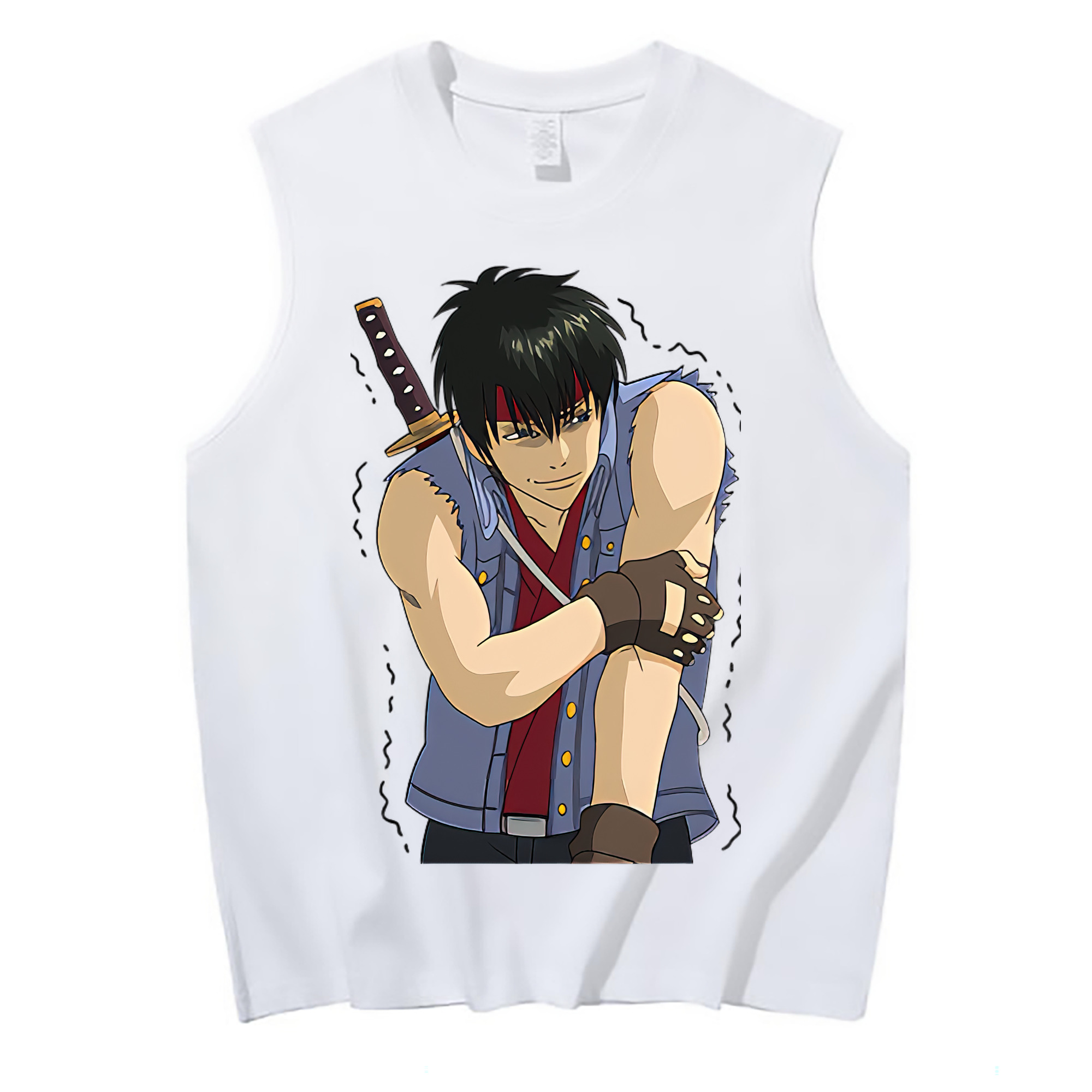 （画像用） ぎんたま 坂田銀時（さかたぎんとき） 神楽 志村新八（しむら しんぱち） GINTAMA Sakata Gintoki Kagura Shimura Shinpachi コットン100％タンクトップ（フロントプリント）