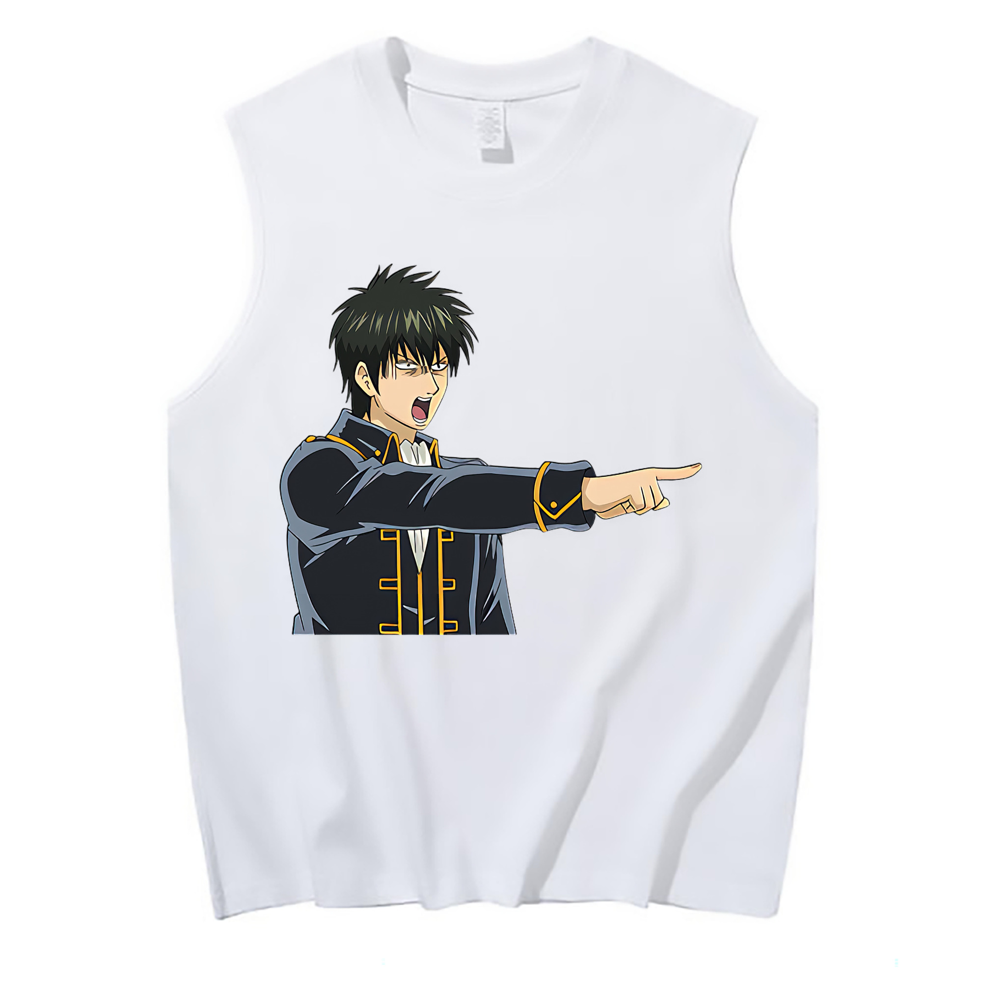 （画像用） ぎんたま 坂田銀時（さかたぎんとき） 神楽 志村新八（しむら しんぱち） GINTAMA Sakata Gintoki Kagura Shimura Shinpachi コットン100％タンクトップ（フロントプリント）