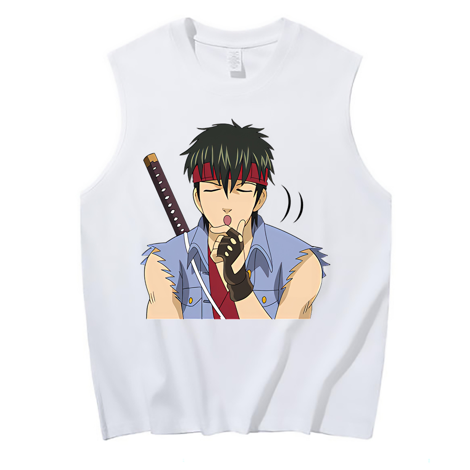 （画像用） ぎんたま 坂田銀時（さかたぎんとき） 神楽 志村新八（しむら しんぱち） GINTAMA Sakata Gintoki Kagura Shimura Shinpachi コットン100％タンクトップ（フロントプリント）