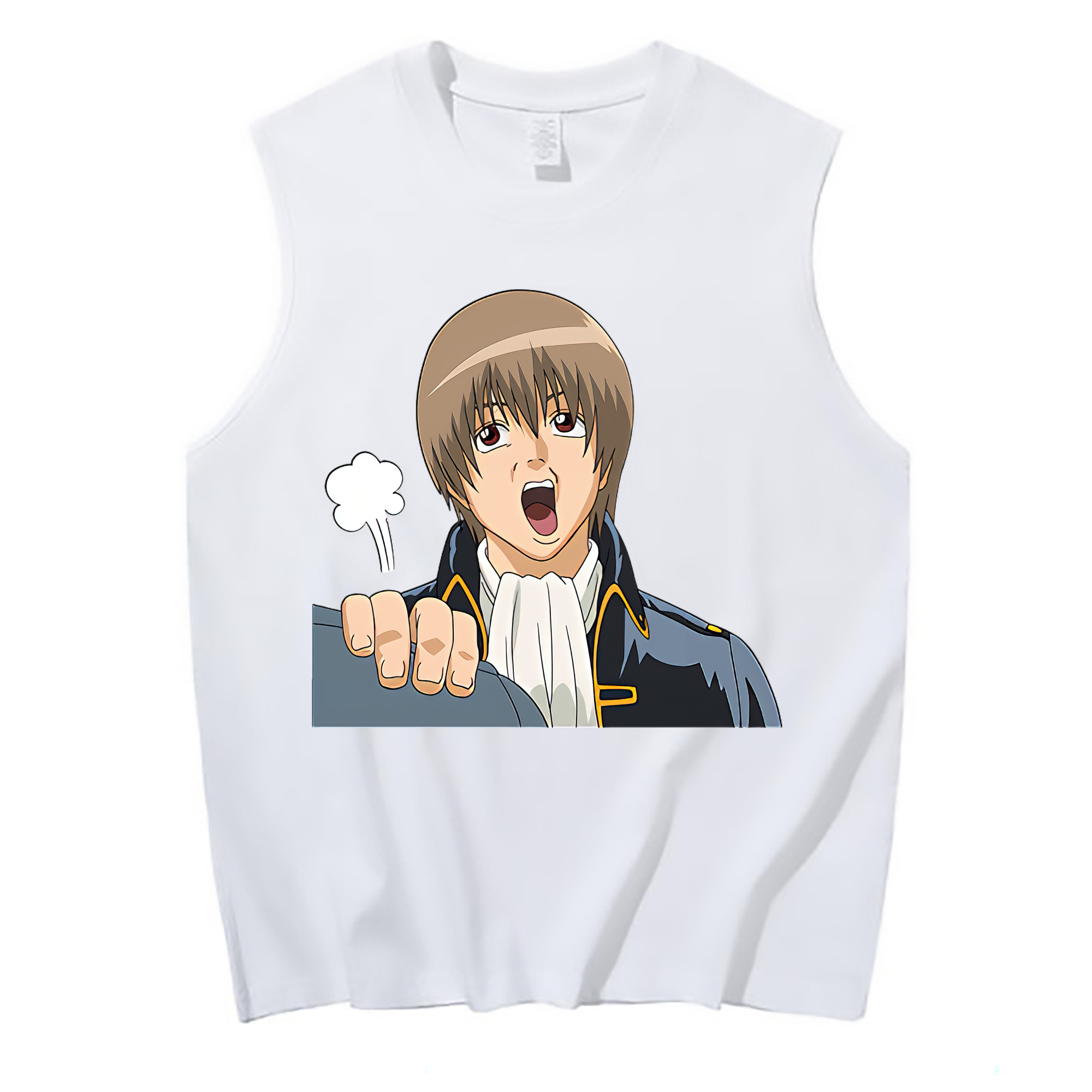 （画像用） ぎんたま 坂田銀時（さかたぎんとき） 神楽 志村新八（しむら しんぱち） GINTAMA Sakata Gintoki Kagura Shimura Shinpachi コットン100％タンクトップ（フロントプリント）